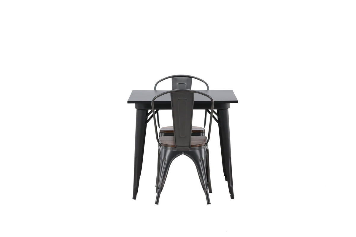 Tempe Esszimmerset + Tempe 80cm/2St. in Dunkelgrau, Walnuss präsentiert im Onlineshop von KAQTU Design AG. Esszimmerset ist von Venture Home