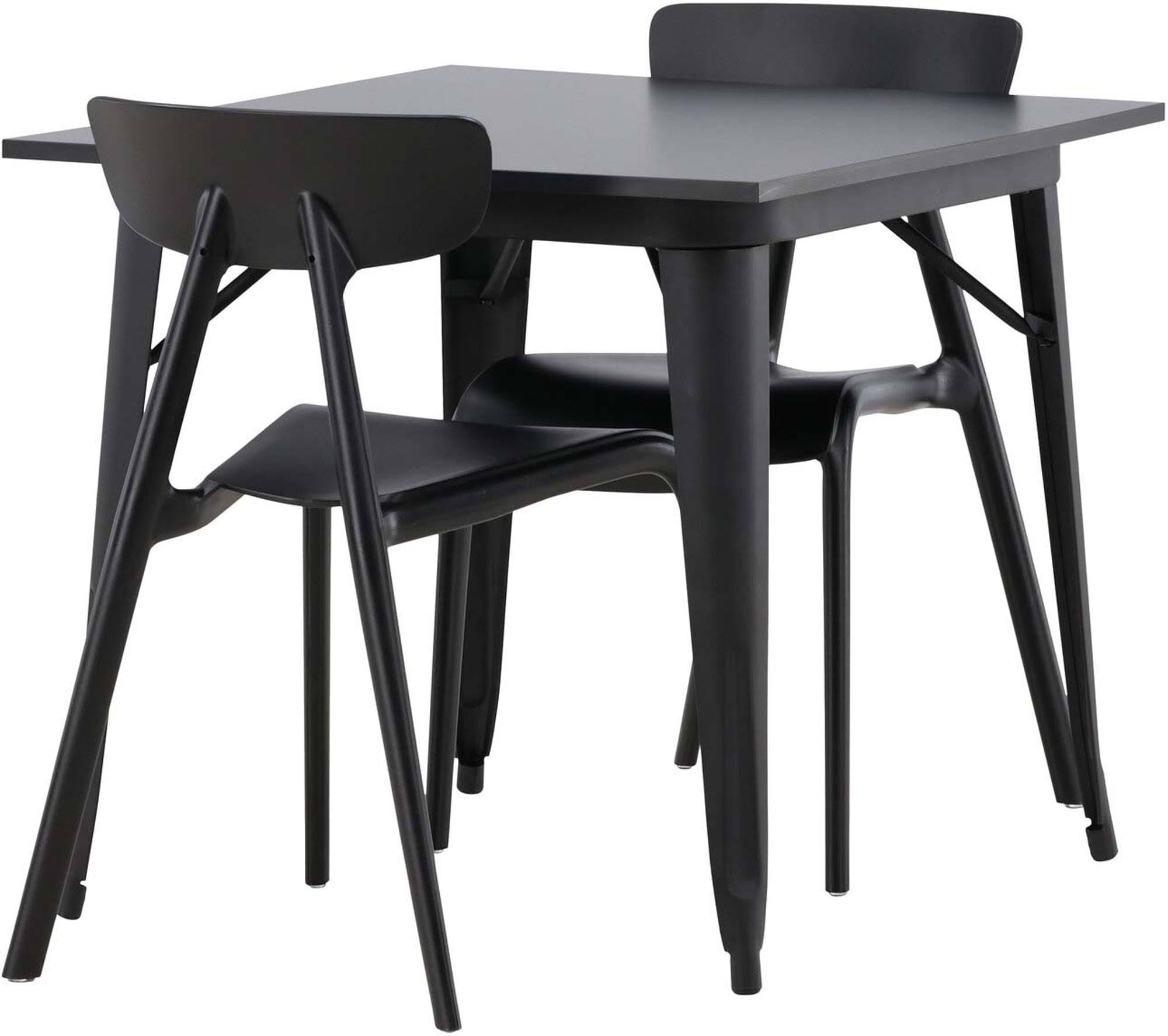 Elegantes Esszimmerset Tempe mit Ursholmen-Stühlen. Perfekt für kompakte Küchen, bietet es skandinavische Ästhetik und optimalen Sitzkomfort.