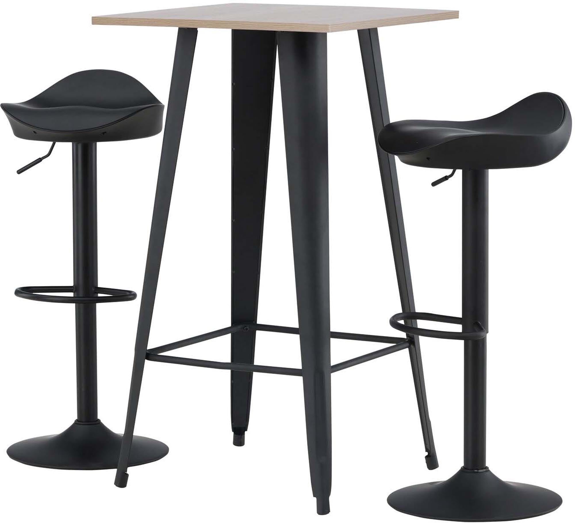 Stilvolles Tempe Barset mit 60 cm Adesto-Tisch und 2 Barhockern von Venture Home – ideal für gesellige Abende und moderne Wohnräume.