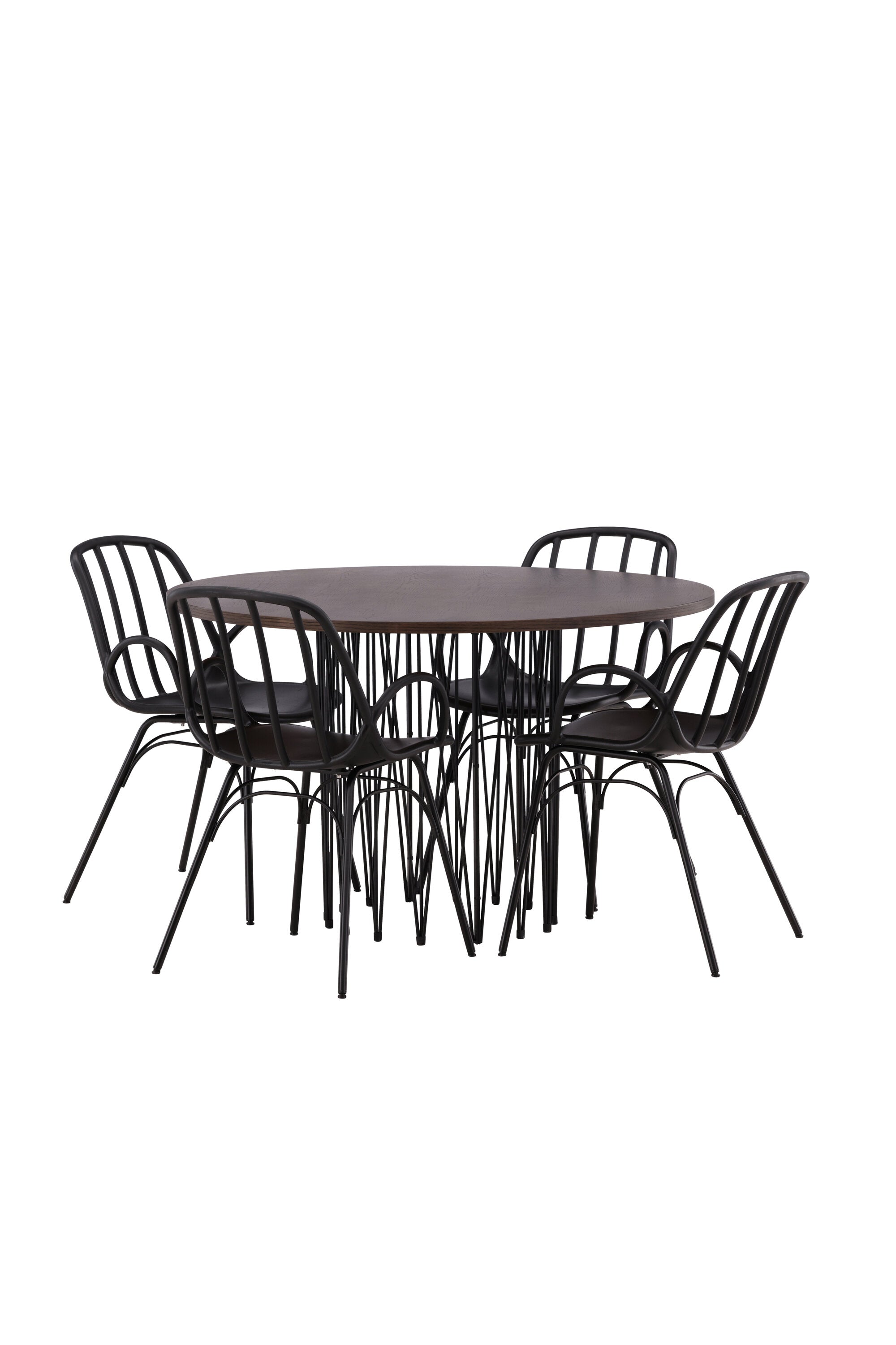 Stone Esszimmerset + Dyrön ⌀120cm/4St. in Schwarz präsentiert im Onlineshop von KAQTU Design AG. Esszimmerset ist von Venture Home
