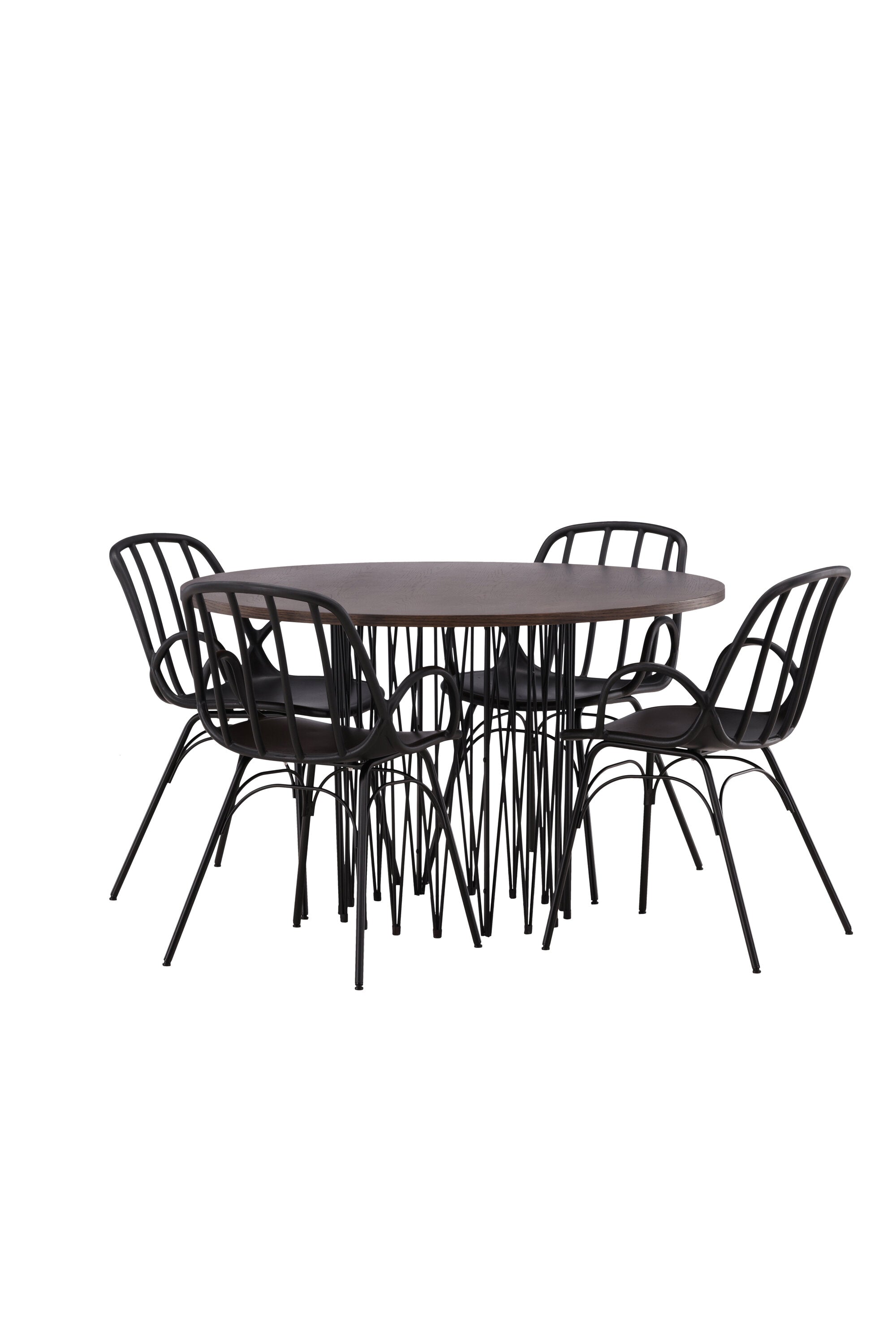 Stone Esszimmerset + Dyrön ⌀120cm/4St. in Schwarz präsentiert im Onlineshop von KAQTU Design AG. Esszimmerset ist von Venture Home