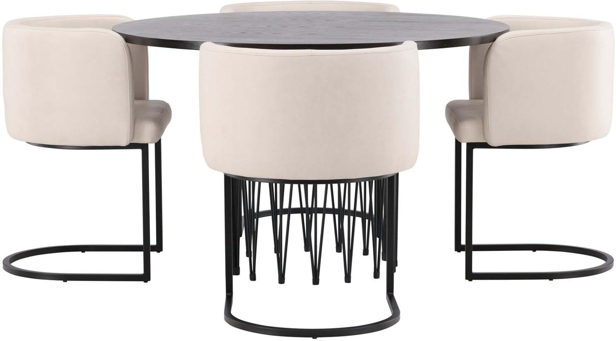 Elegantes Stone Esszimmerset mit Simrishamn Tisch und 4 Stühlen.