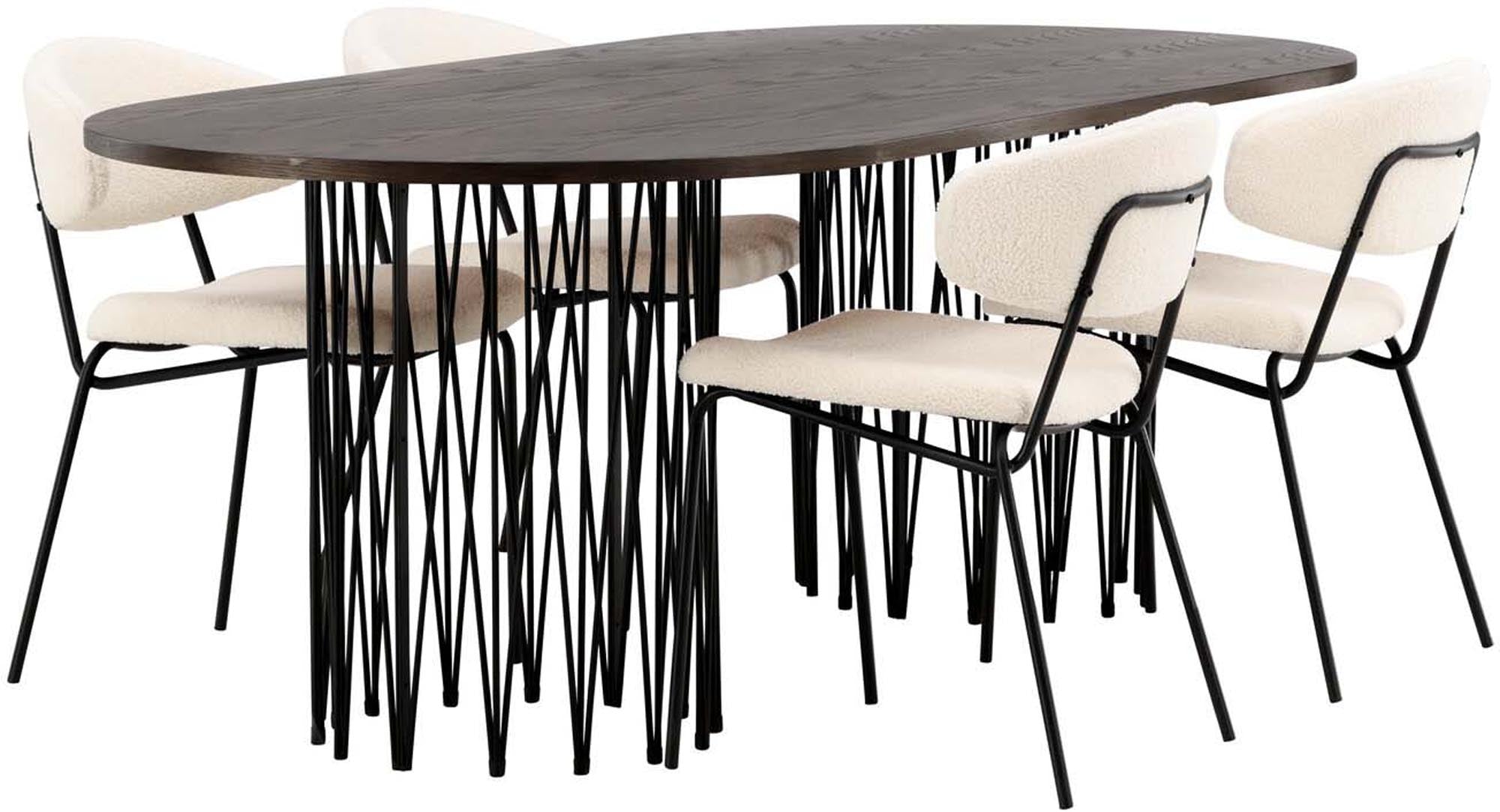 Elegantes Esszimmerset Stone + Chico 220cm, 4 Stühle, von Venture Home.