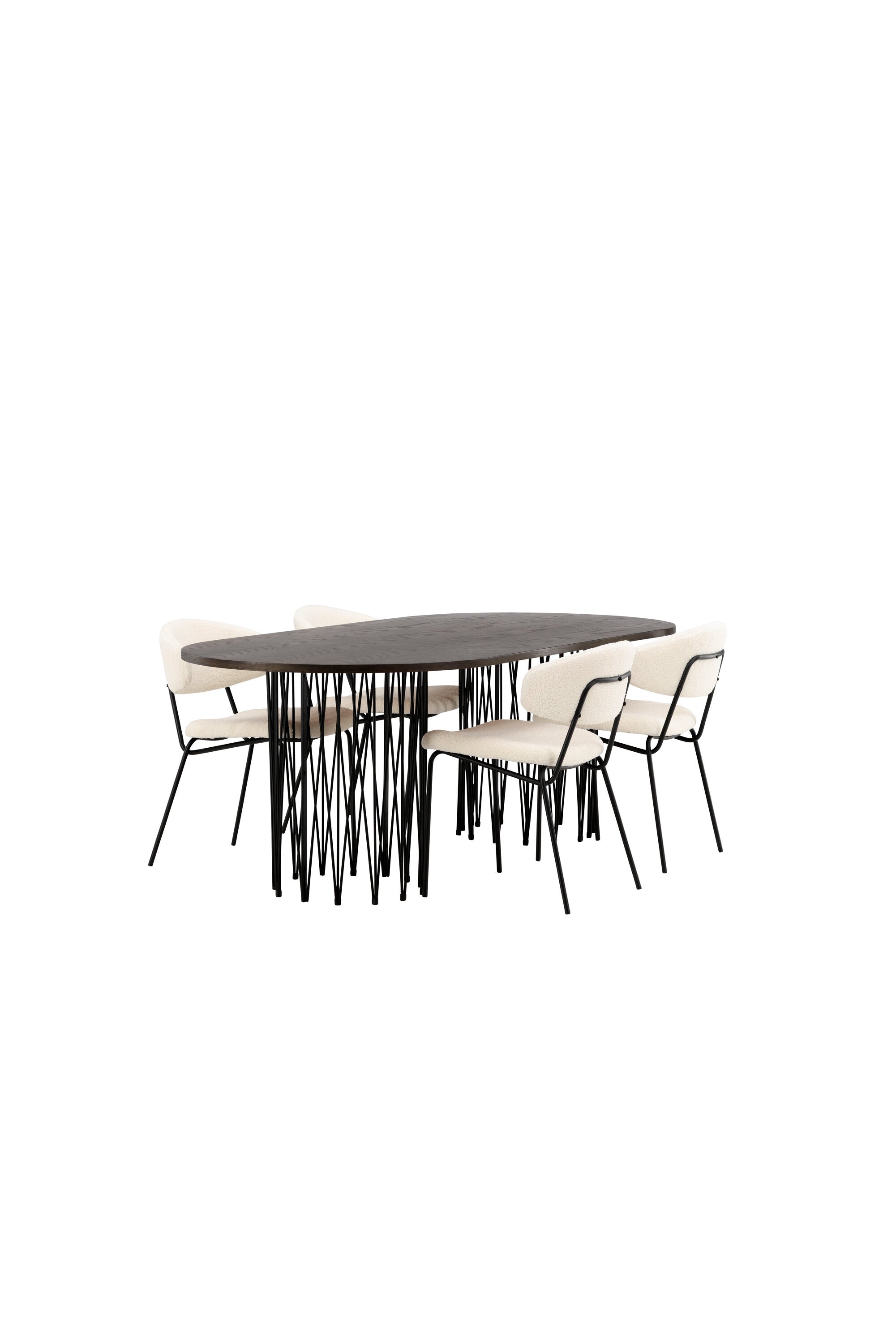 Stone Esszimmerset + Chico 220cm/4St. in Weiss präsentiert im Onlineshop von KAQTU Design AG. Esszimmerset ist von Venture Home