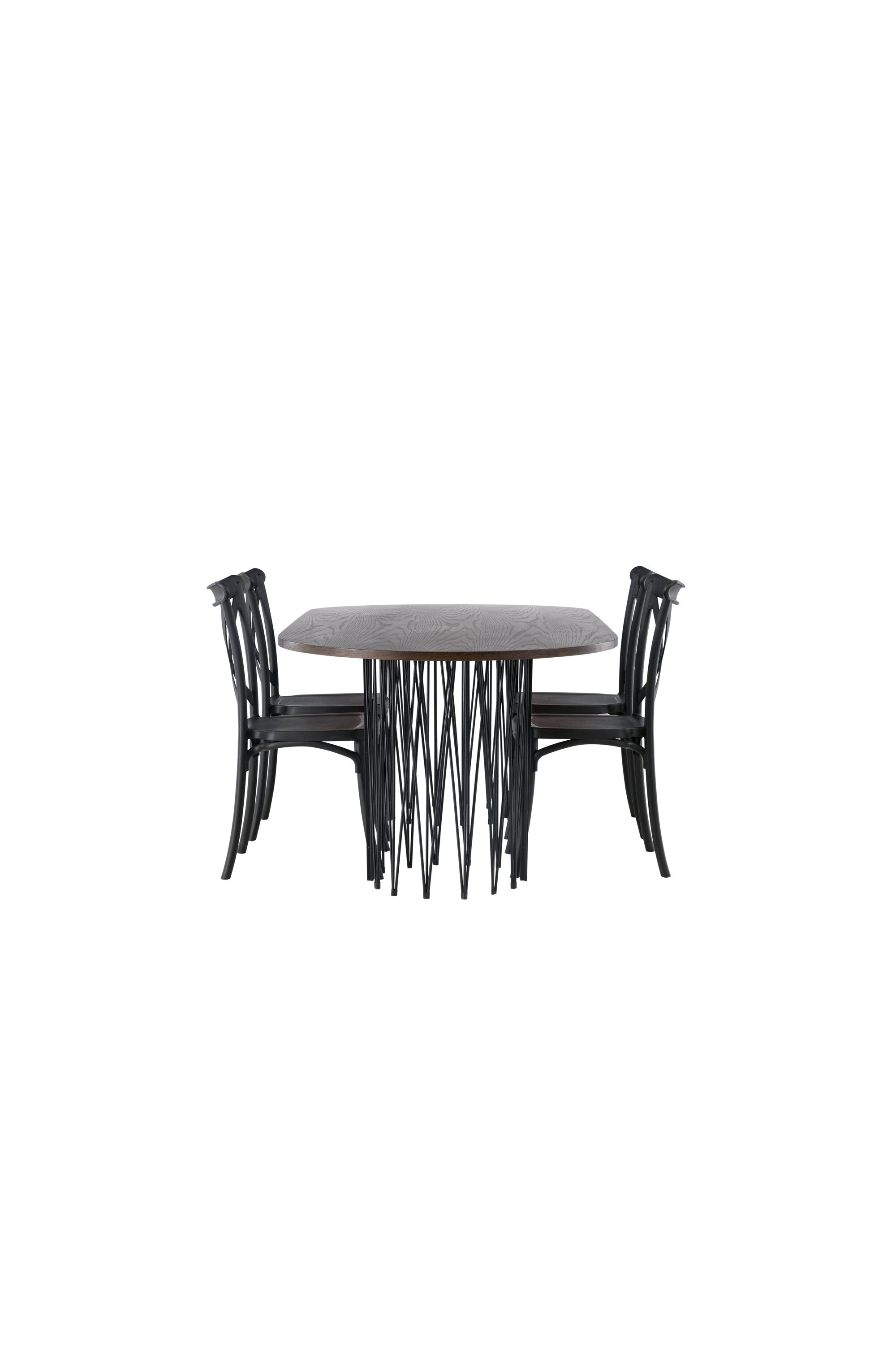Stone Esszimmerset + Crosett 220cm/4St. in Schwarz präsentiert im Onlineshop von KAQTU Design AG. Esszimmerset ist von Venture Home