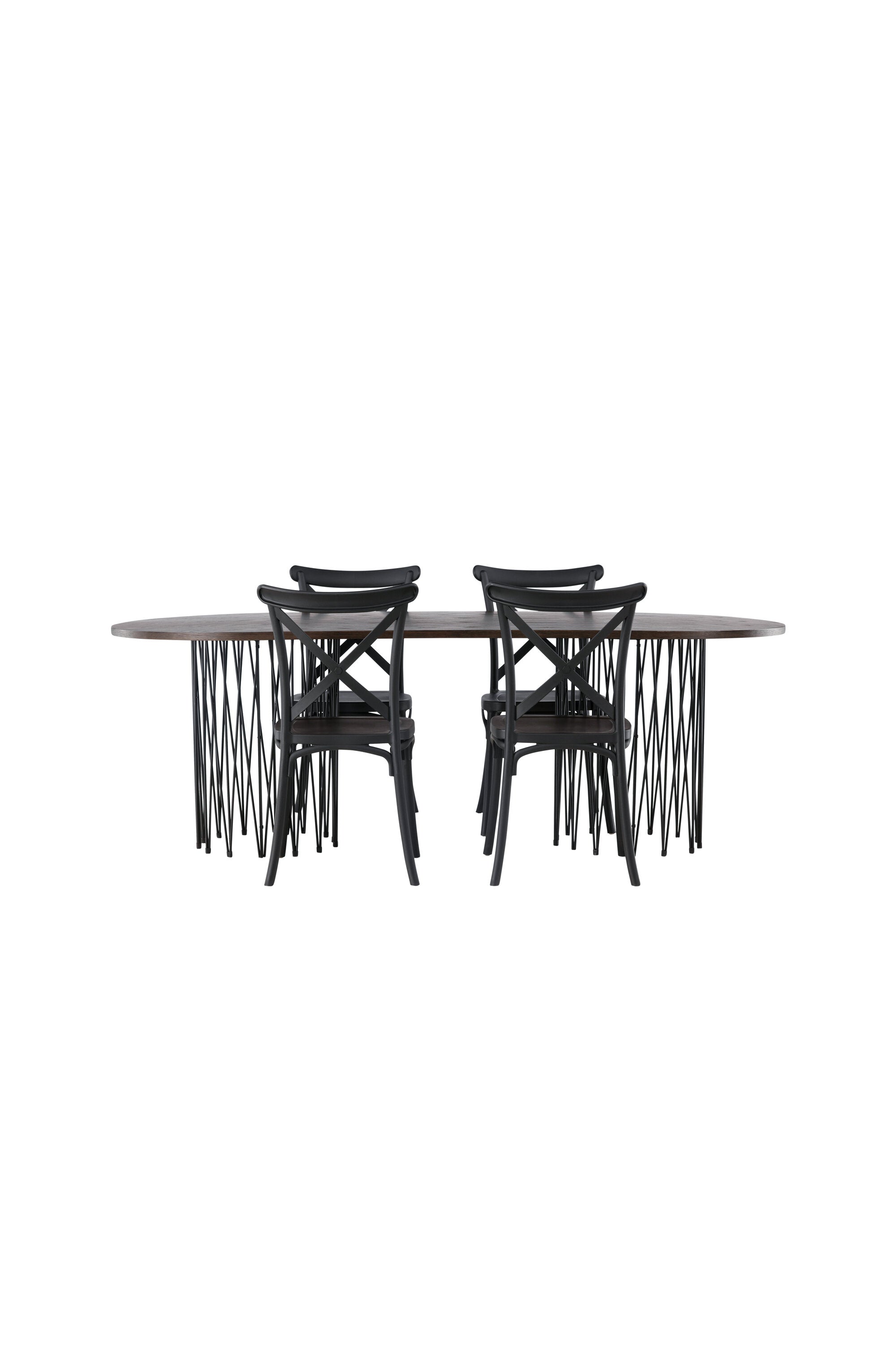 Stone Esszimmerset + Crosett 220cm/4St. in Schwarz präsentiert im Onlineshop von KAQTU Design AG. Esszimmerset ist von Venture Home