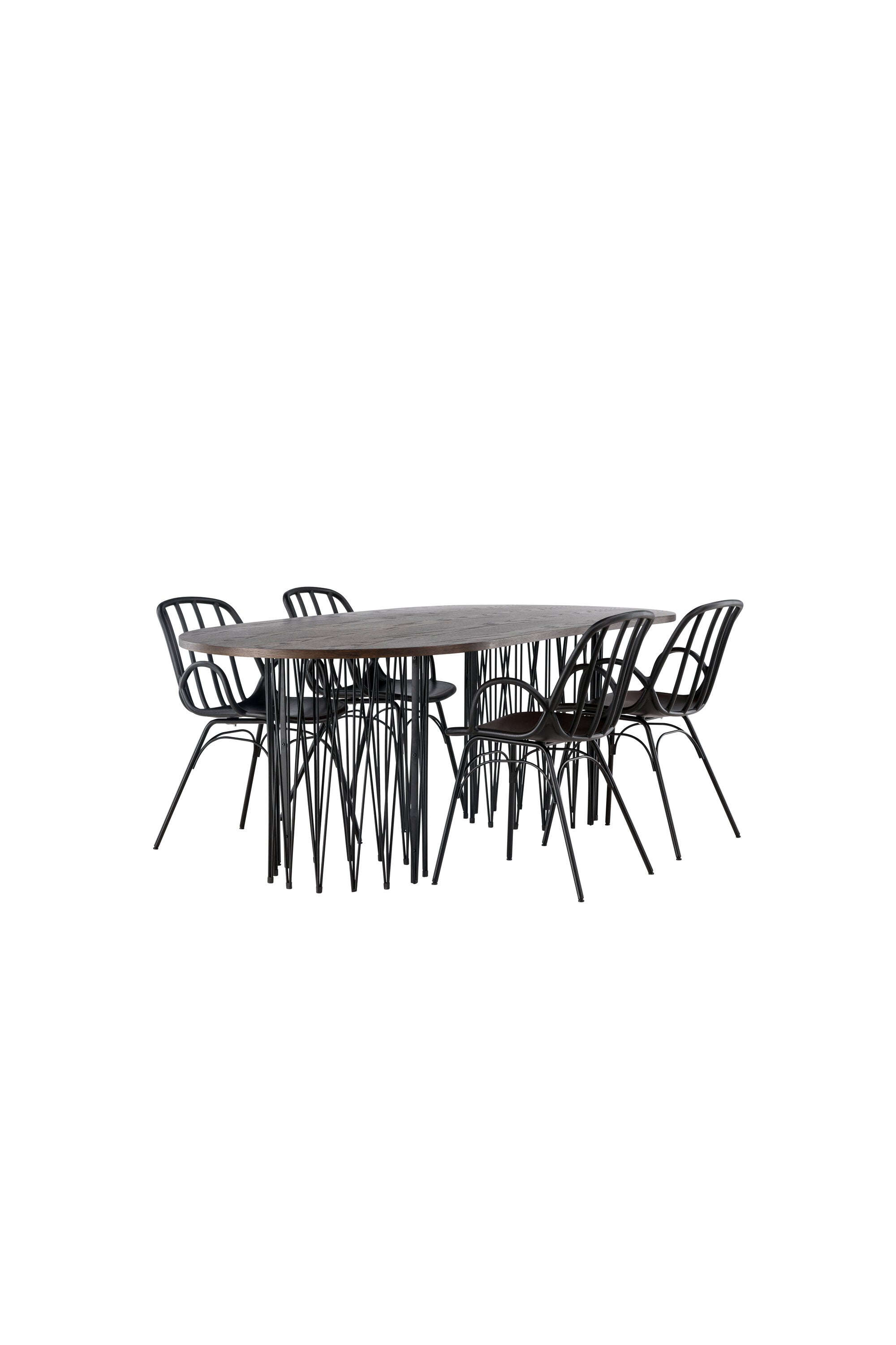 Stone Esszimmerset + Dyrön 220cm/4St. in Schwarz präsentiert im Onlineshop von KAQTU Design AG. Esszimmerset ist von Venture Home