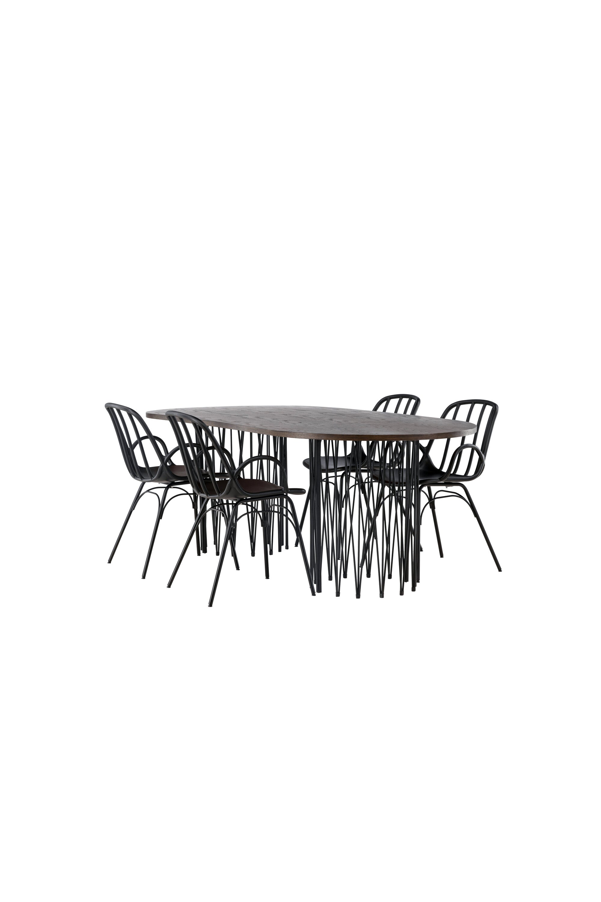 Stone Esszimmerset + Dyrön 220cm/4St. in Schwarz präsentiert im Onlineshop von KAQTU Design AG. Esszimmerset ist von Venture Home
