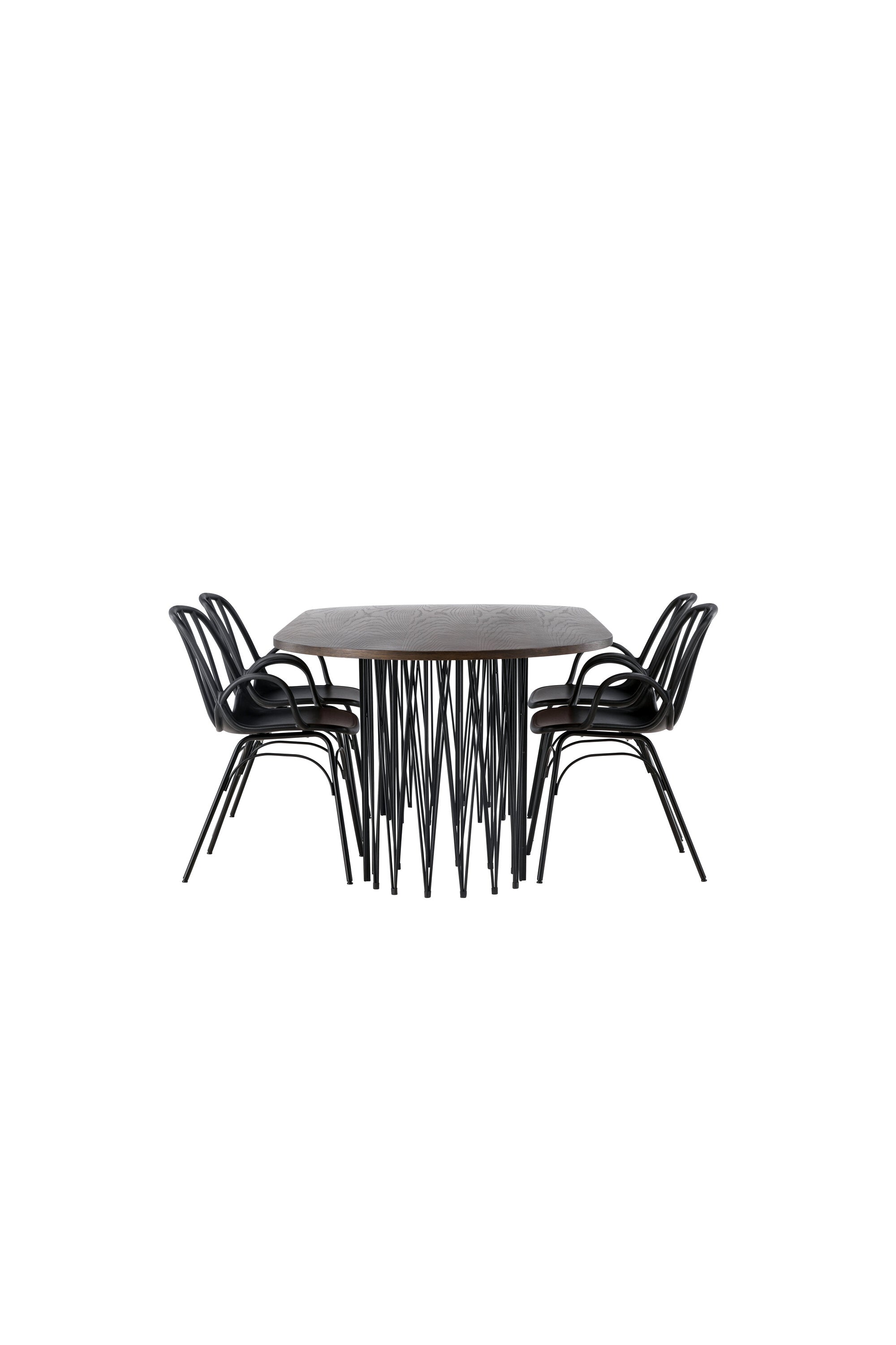 Stone Esszimmerset + Dyrön 220cm/4St. in Schwarz präsentiert im Onlineshop von KAQTU Design AG. Esszimmerset ist von Venture Home