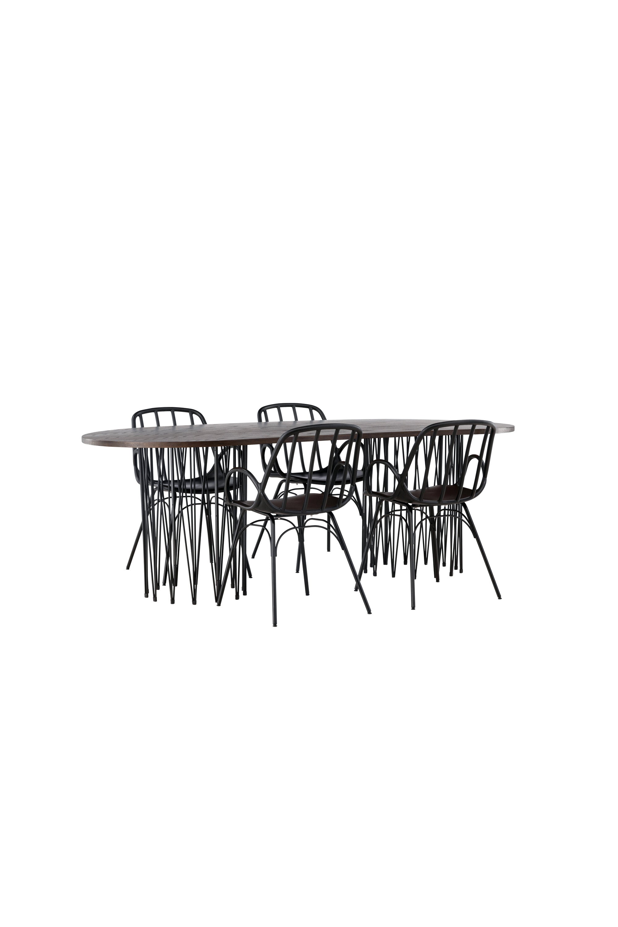 Stone Esszimmerset + Dyrön 220cm/4St. in Schwarz präsentiert im Onlineshop von KAQTU Design AG. Esszimmerset ist von Venture Home