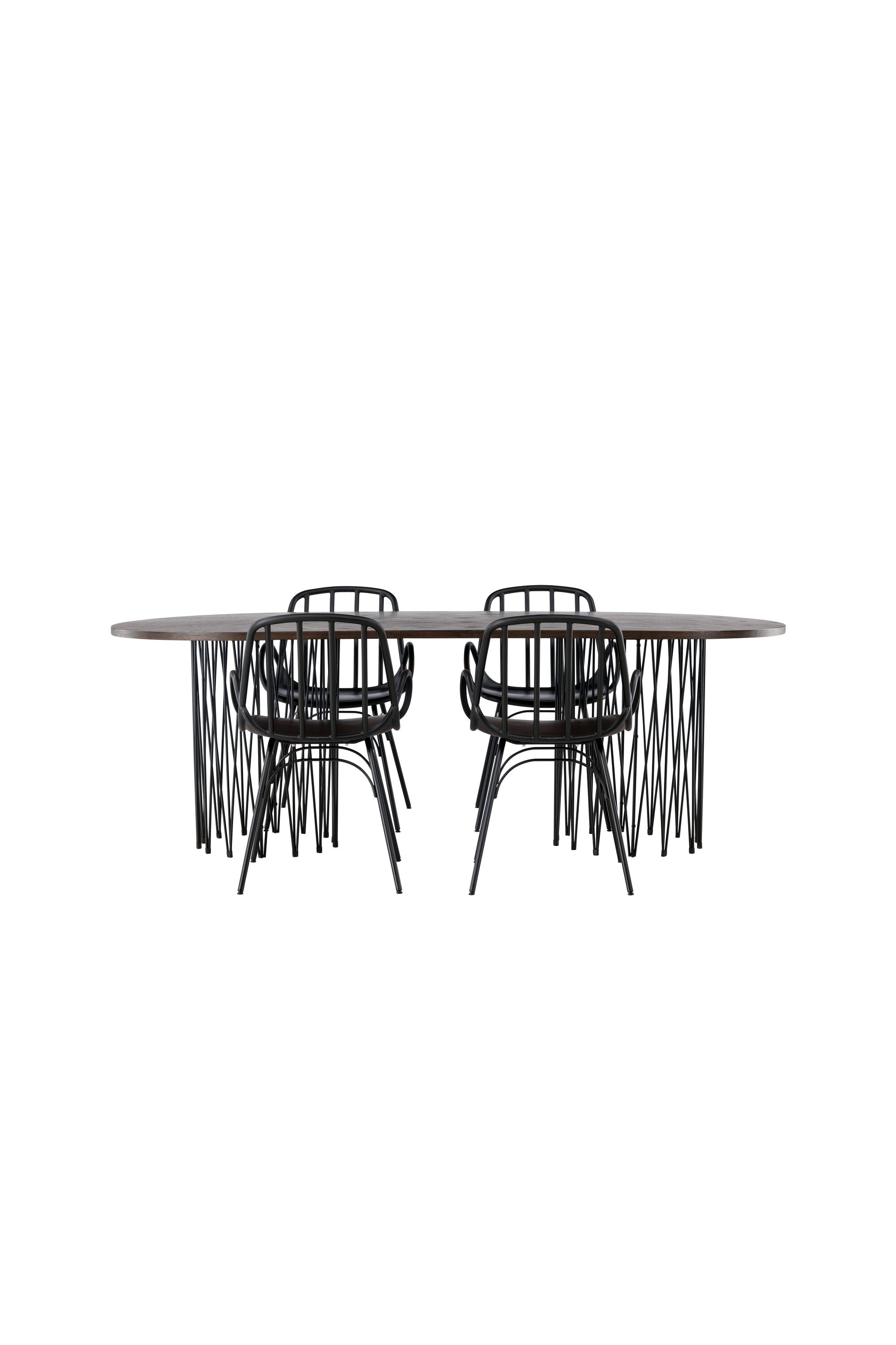 Stone Esszimmerset + Dyrön 220cm/4St. in Schwarz präsentiert im Onlineshop von KAQTU Design AG. Esszimmerset ist von Venture Home