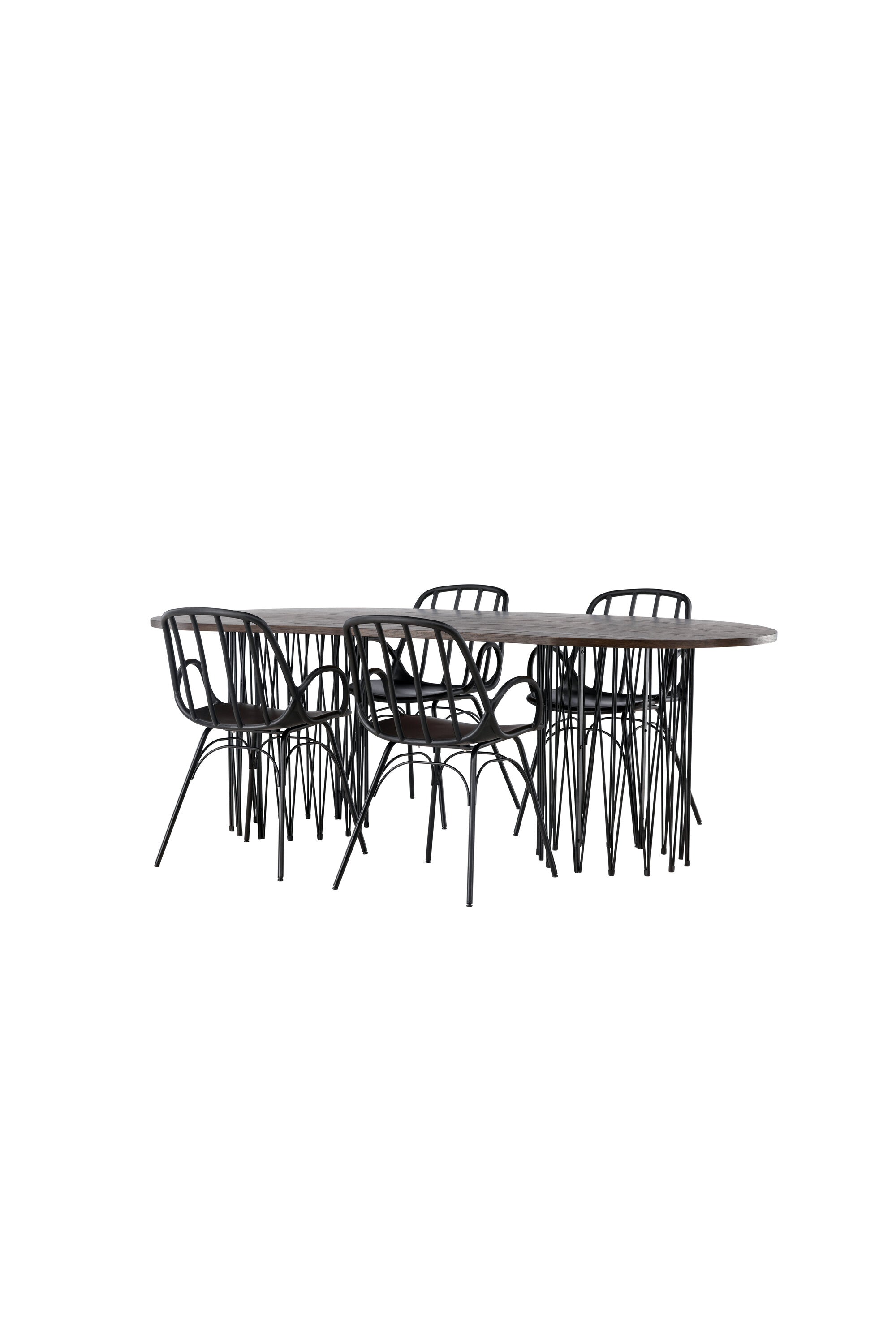 Stone Esszimmerset + Dyrön 220cm/4St. in Schwarz präsentiert im Onlineshop von KAQTU Design AG. Esszimmerset ist von Venture Home