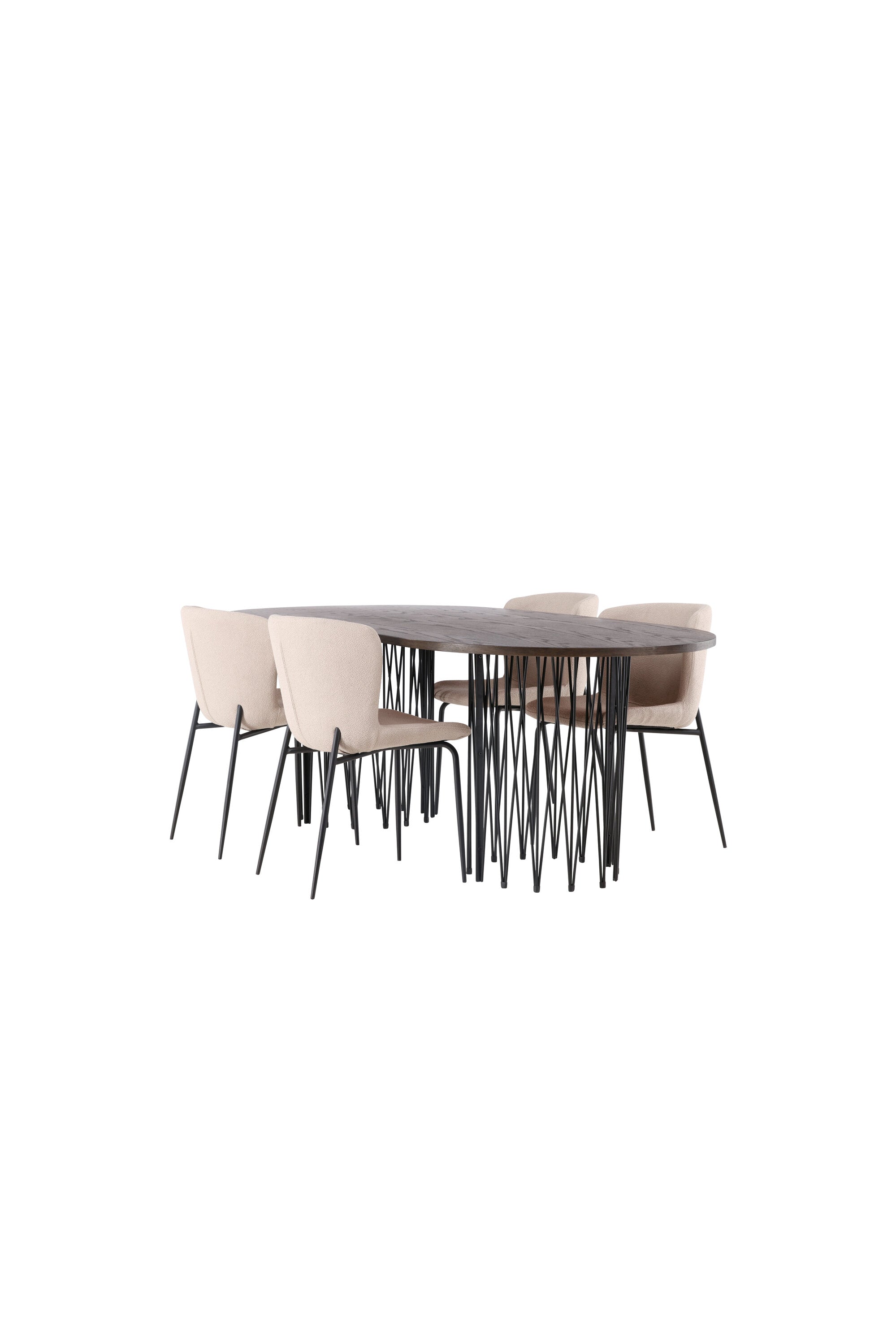 Stone Esszimmerset + Modesto 220cm/4St. in Schwarz, Beige präsentiert im Onlineshop von KAQTU Design AG. Esszimmerset ist von Venture Home