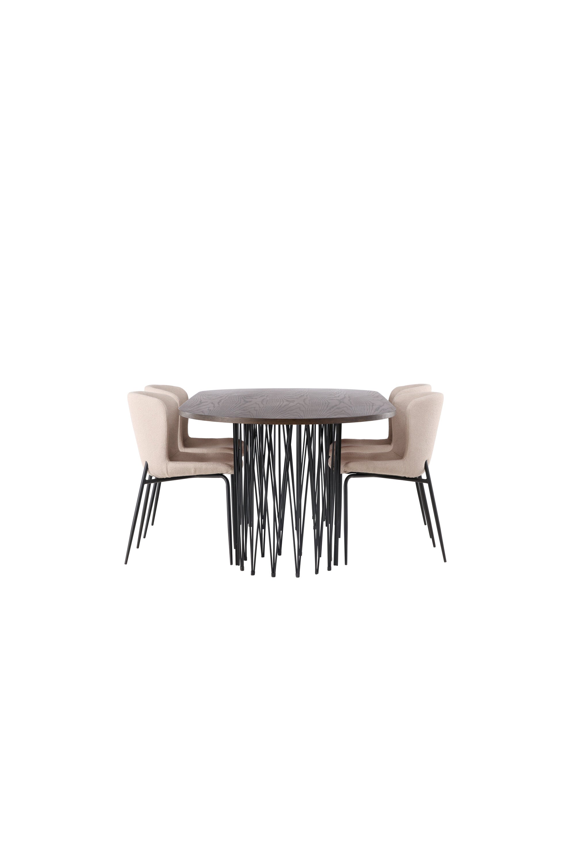 Stone Esszimmerset + Modesto 220cm/4St. in Schwarz, Beige präsentiert im Onlineshop von KAQTU Design AG. Esszimmerset ist von Venture Home