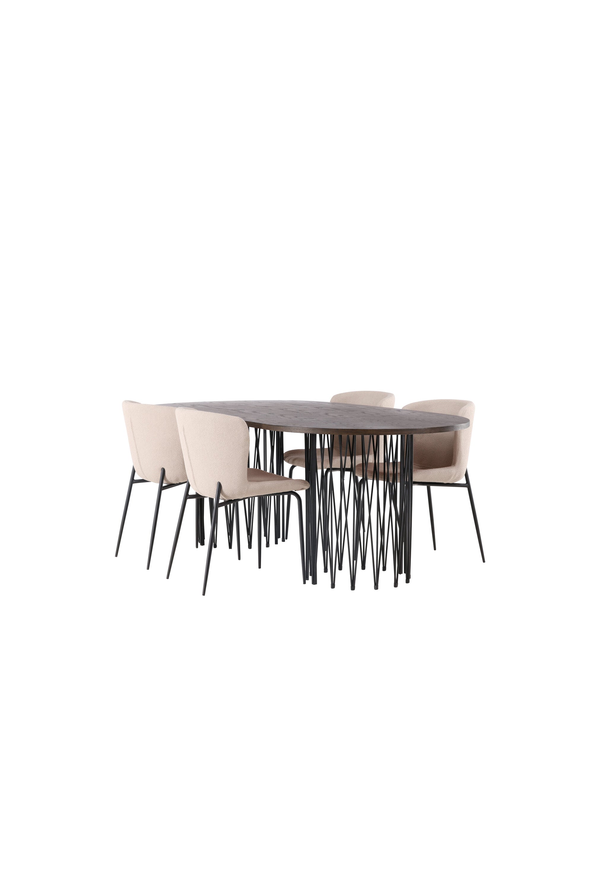 Stone Esszimmerset + Modesto 220cm/4St. in Schwarz, Beige präsentiert im Onlineshop von KAQTU Design AG. Esszimmerset ist von Venture Home