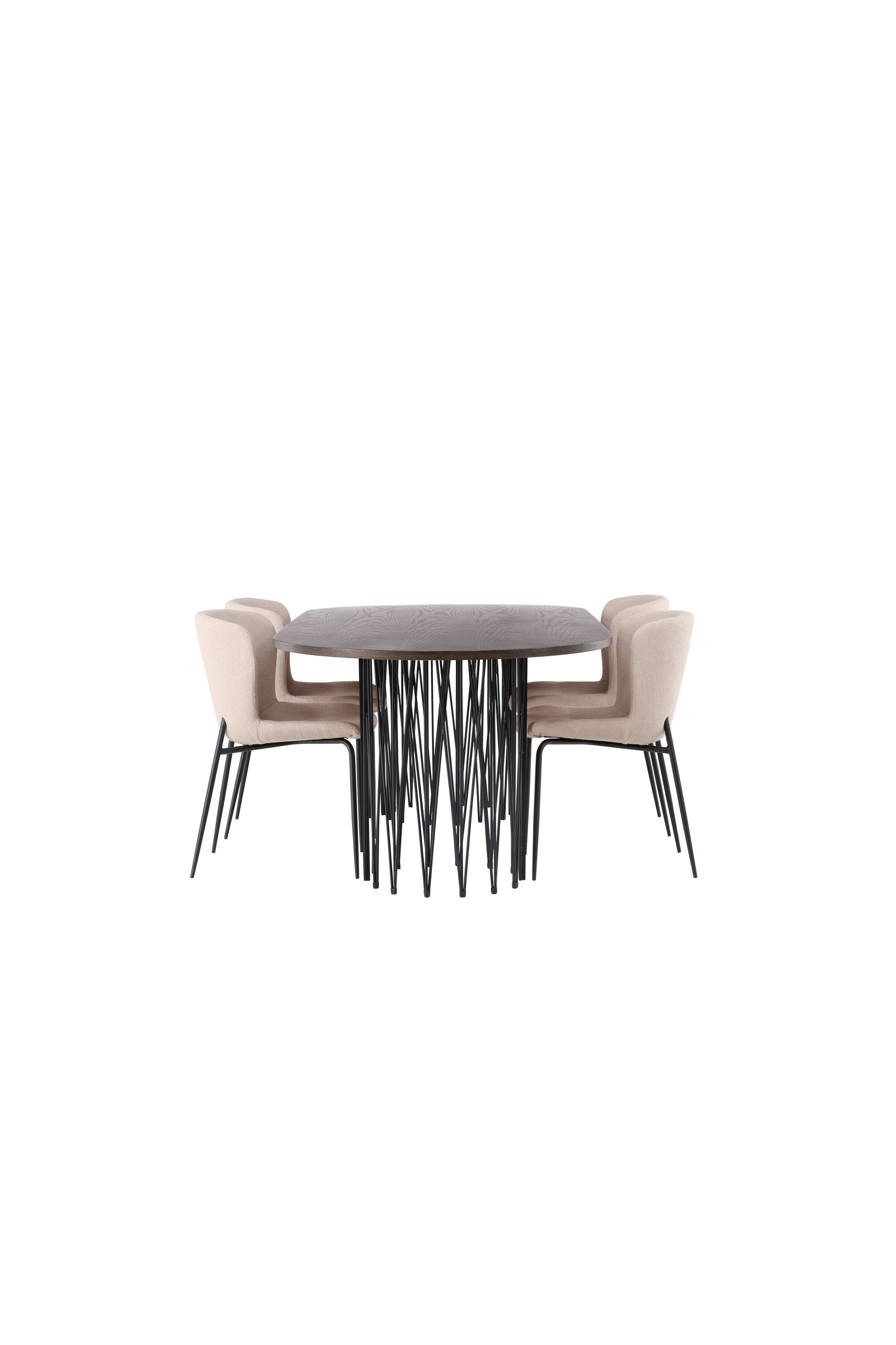 Stone Esszimmerset + Modesto 220cm/4St. in Schwarz, Beige präsentiert im Onlineshop von KAQTU Design AG. Esszimmerset ist von Venture Home