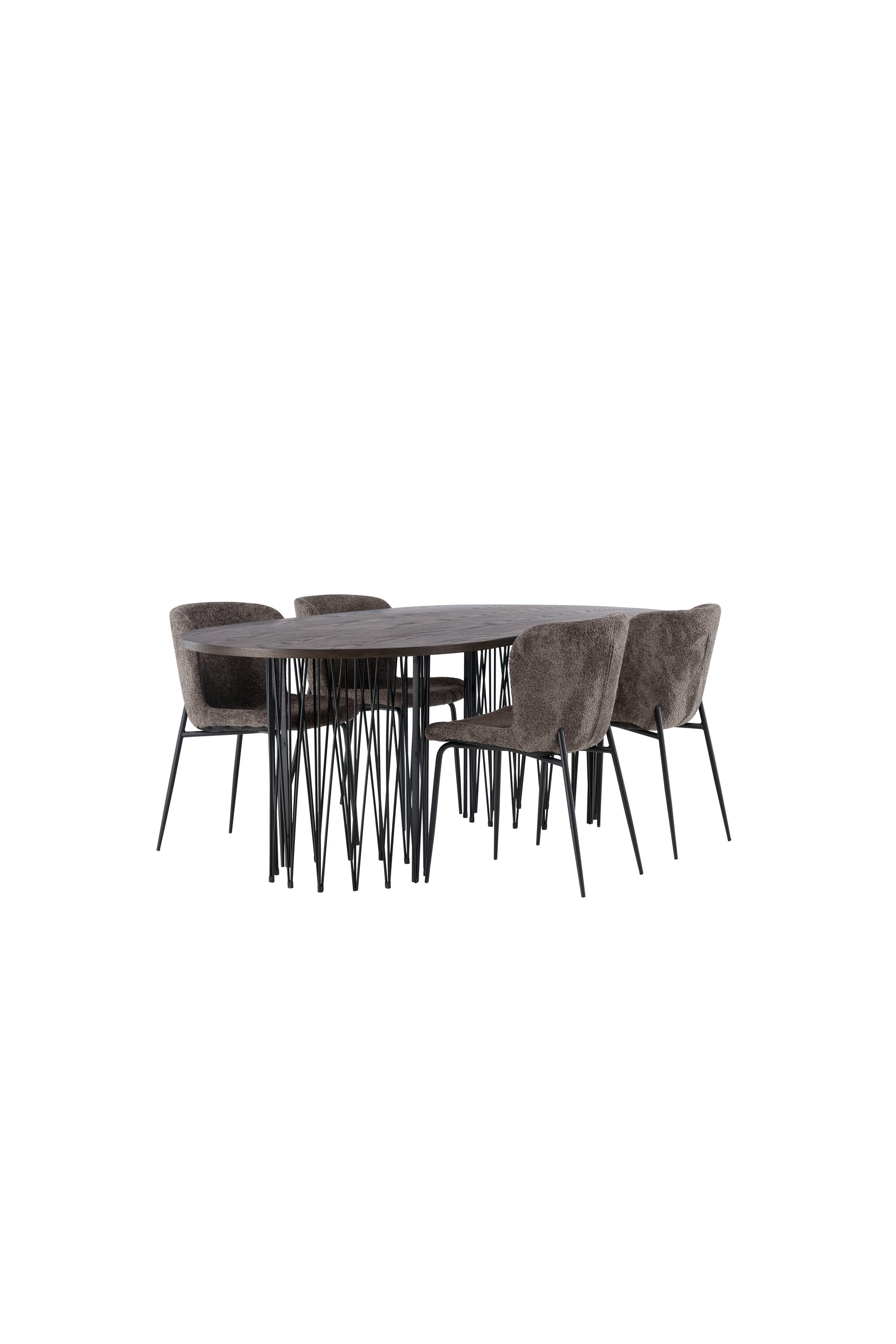 Stone Esszimmerset + Modesto 220cm/4St. in Schwarz, Dunkelgrau präsentiert im Onlineshop von KAQTU Design AG. Esszimmerset ist von Venture Home