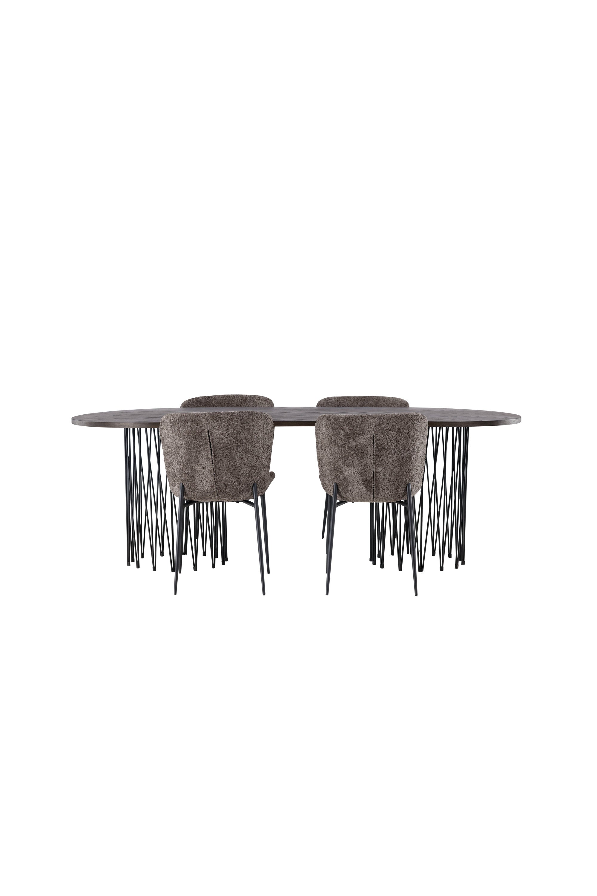 Stone Esszimmerset + Modesto 220cm/4St. in Schwarz, Dunkelgrau präsentiert im Onlineshop von KAQTU Design AG. Esszimmerset ist von Venture Home
