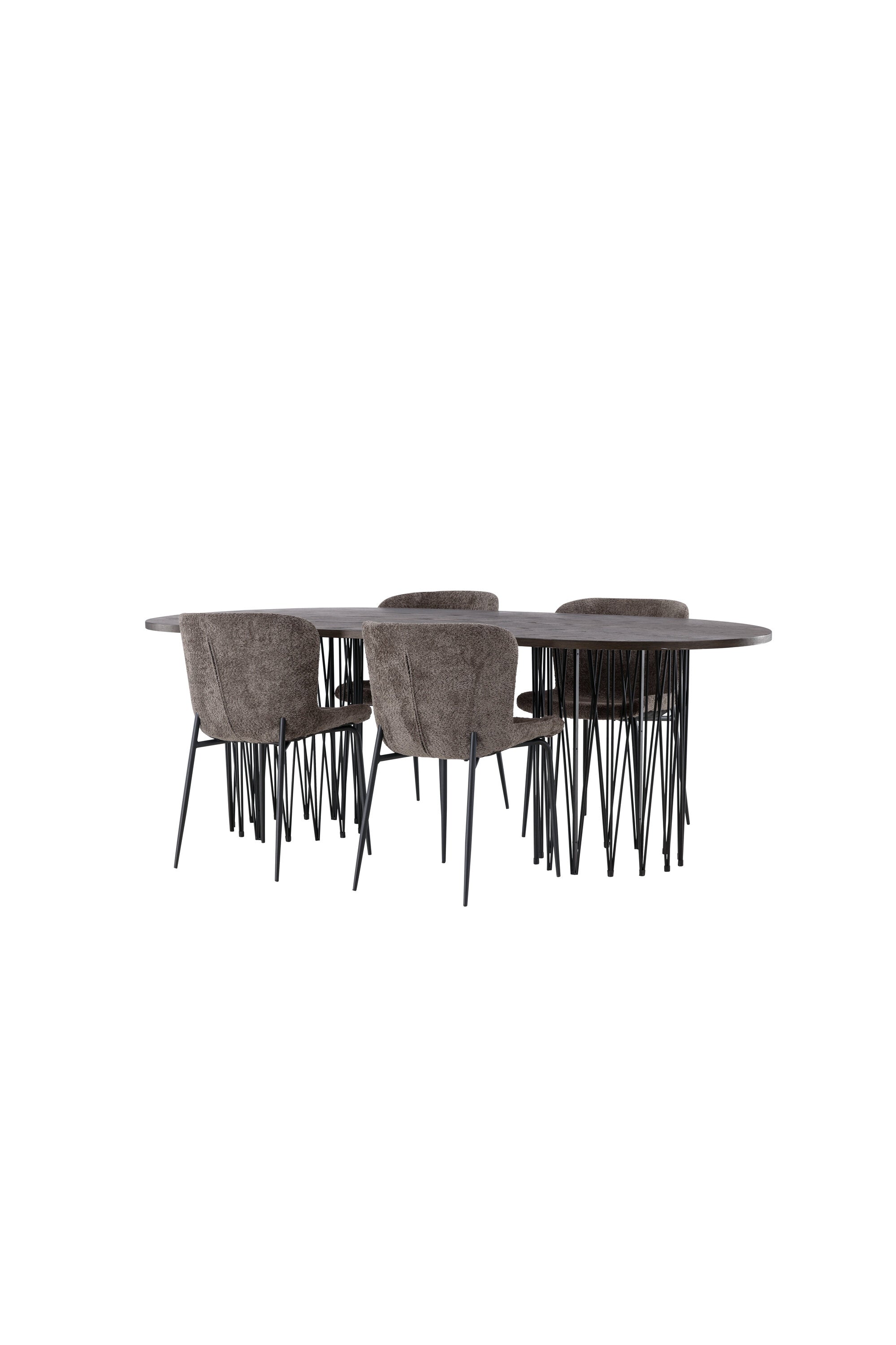 Stone Esszimmerset + Modesto 220cm/4St. in Schwarz, Dunkelgrau präsentiert im Onlineshop von KAQTU Design AG. Esszimmerset ist von Venture Home