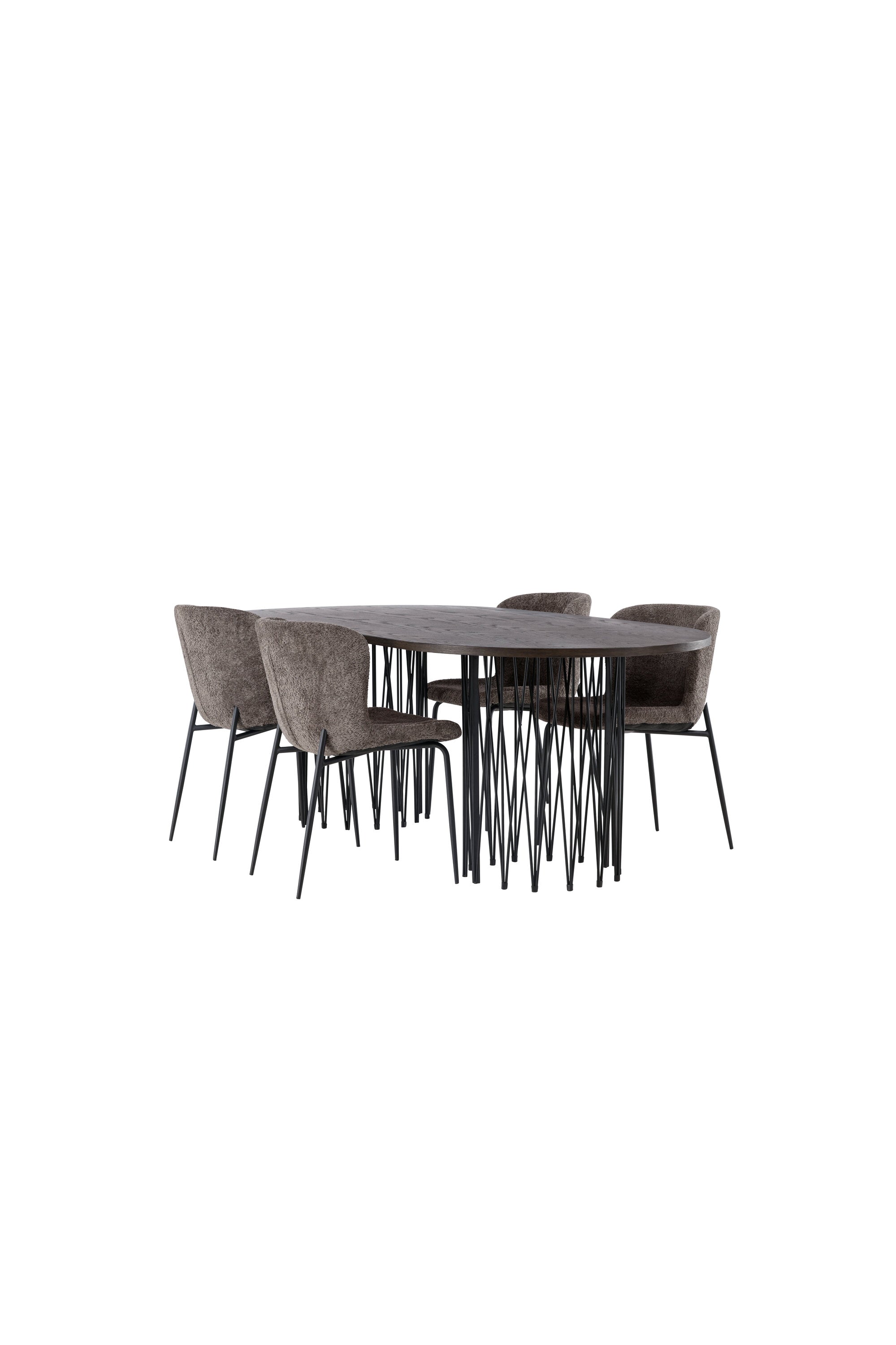 Stone Esszimmerset + Modesto 220cm/4St. in Schwarz, Dunkelgrau präsentiert im Onlineshop von KAQTU Design AG. Esszimmerset ist von Venture Home
