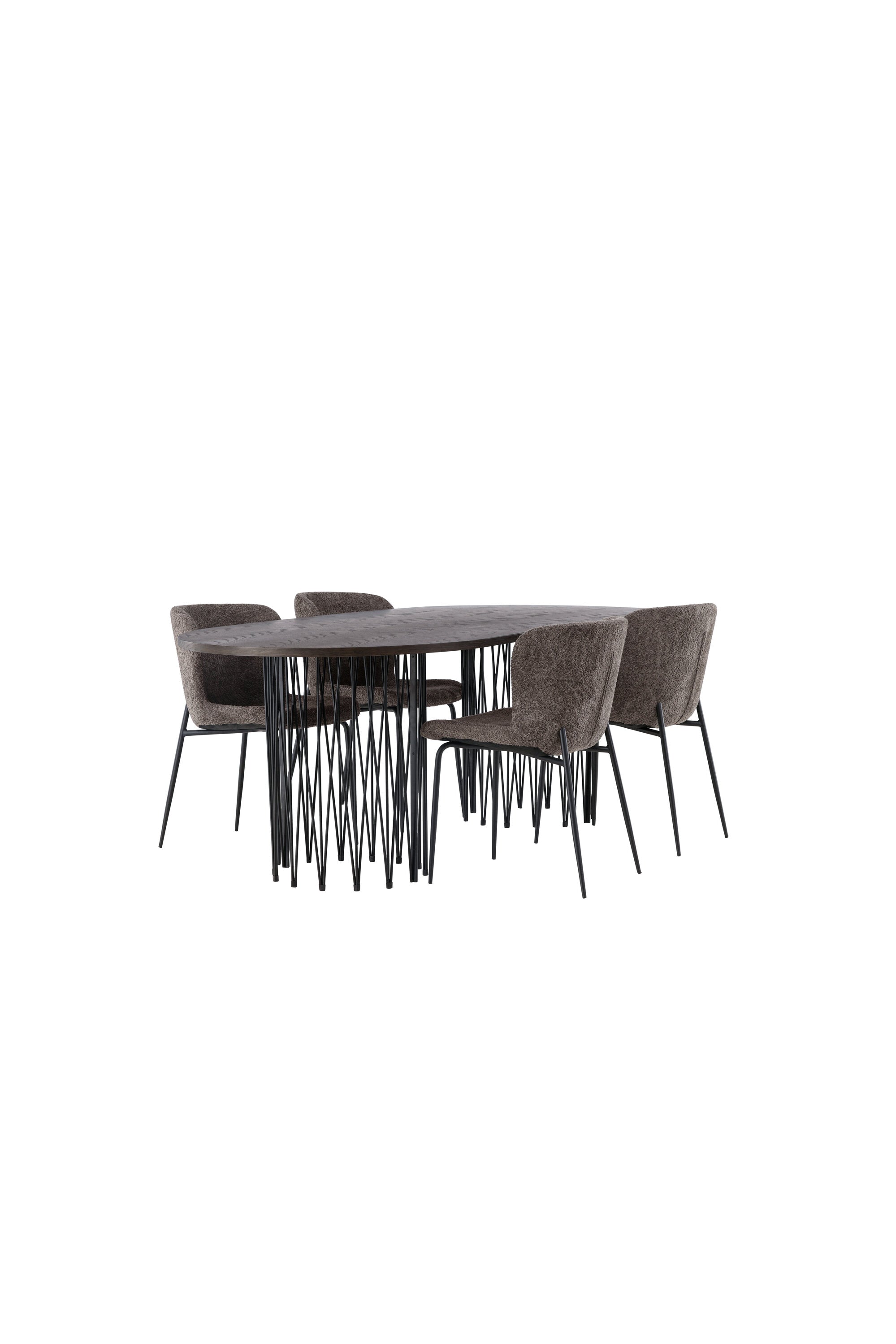 Stone Esszimmerset + Modesto 220cm/4St. in Schwarz, Dunkelgrau präsentiert im Onlineshop von KAQTU Design AG. Esszimmerset ist von Venture Home