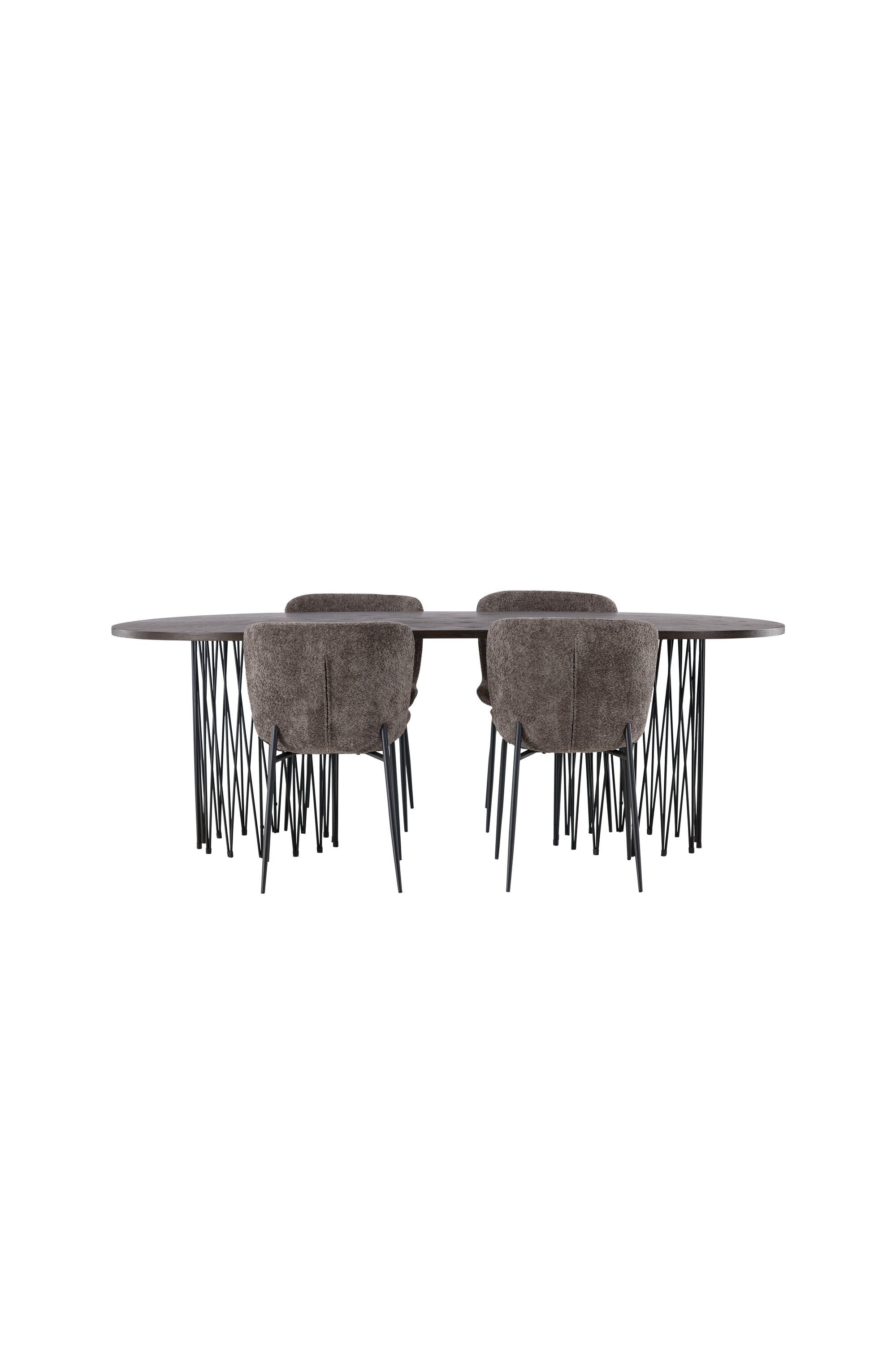 Stone Esszimmerset + Modesto 220cm/4St. in Schwarz, Dunkelgrau präsentiert im Onlineshop von KAQTU Design AG. Esszimmerset ist von Venture Home