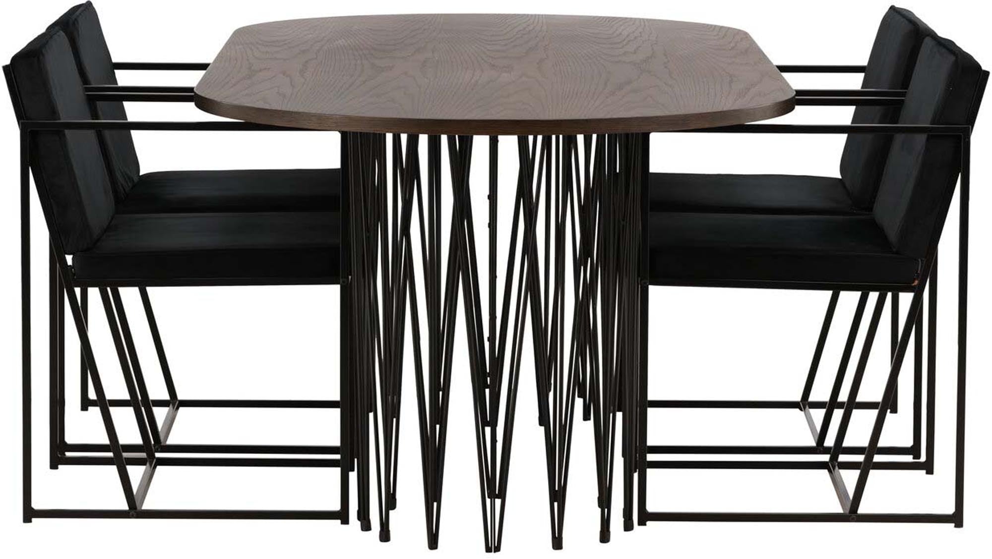 Entdecken Sie das elegante Stone Esszimmerset + Richmond 220cm/4St. von Venture Home. Modernes skandinavisches Design, langlebige Materialien und hoher Sitzkomfort für unvergessliche Essmomente.