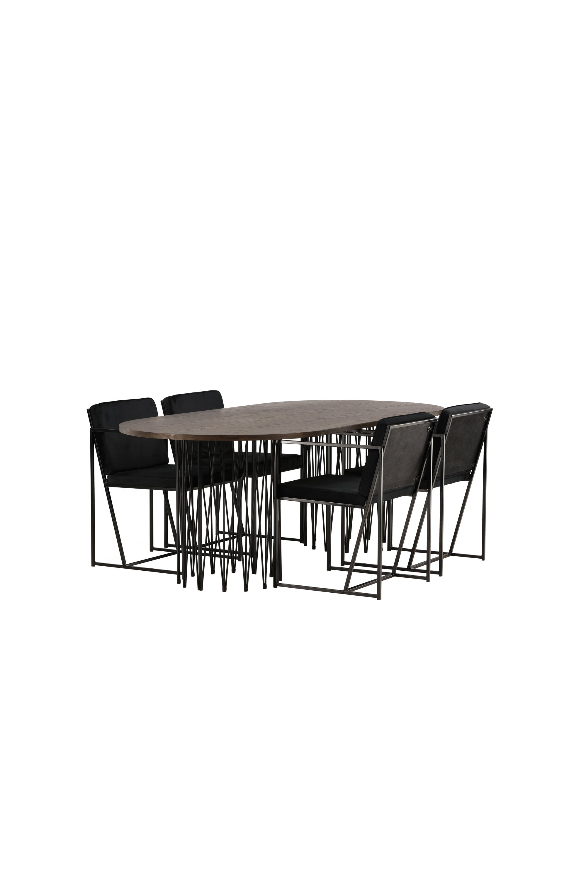 Stone Esszimmerset + Richmond 220cm/4St. in Schwarz präsentiert im Onlineshop von KAQTU Design AG. Esszimmerset ist von Venture Home