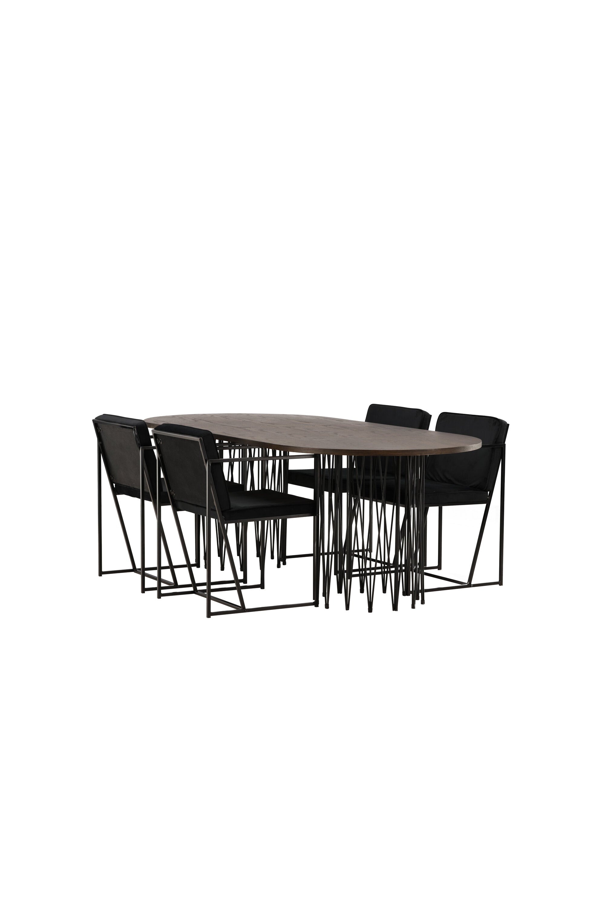 Stone Esszimmerset + Richmond 220cm/4St. in Schwarz präsentiert im Onlineshop von KAQTU Design AG. Esszimmerset ist von Venture Home