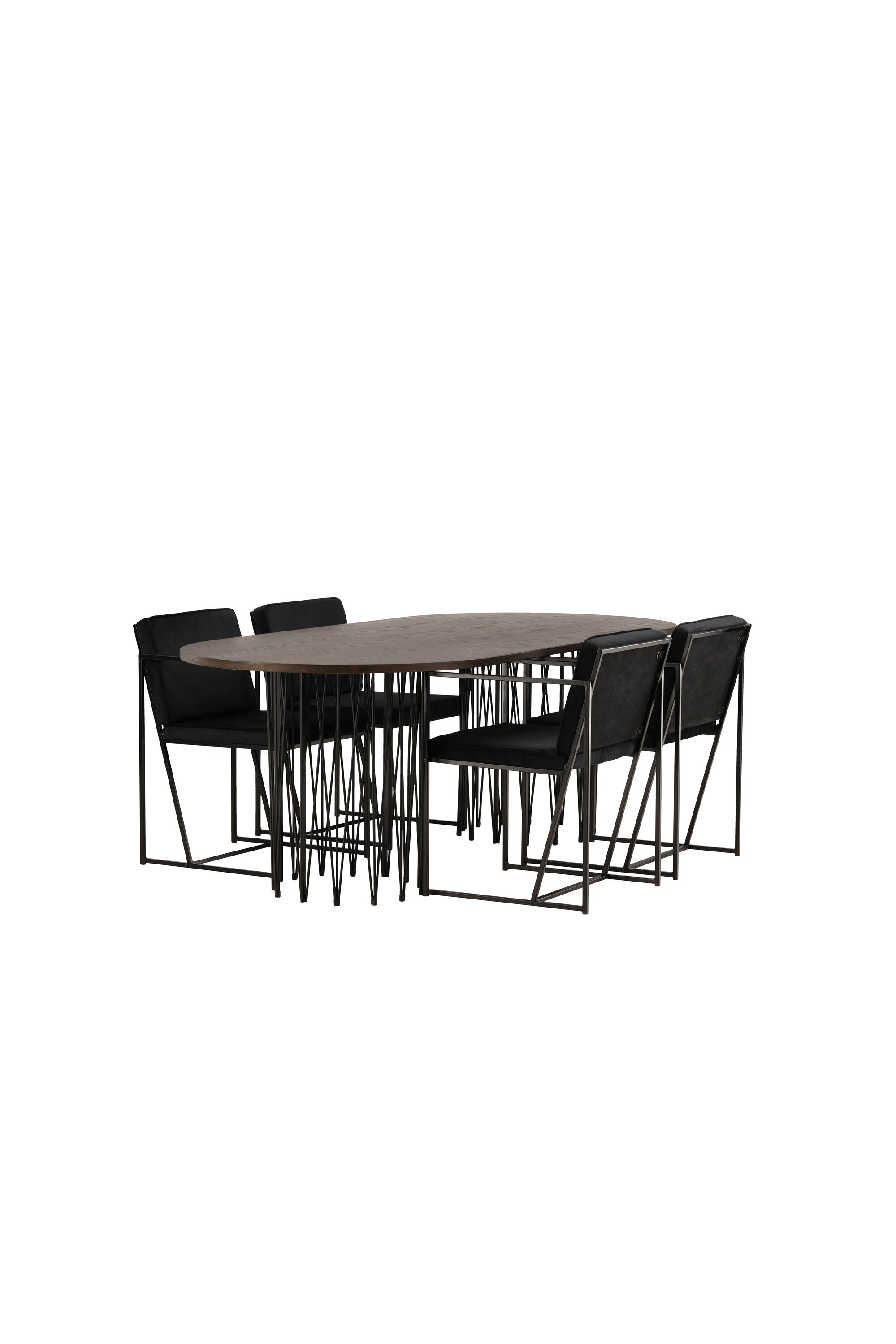 Stone Esszimmerset + Richmond 220cm/4St. in Schwarz präsentiert im Onlineshop von KAQTU Design AG. Esszimmerset ist von Venture Home
