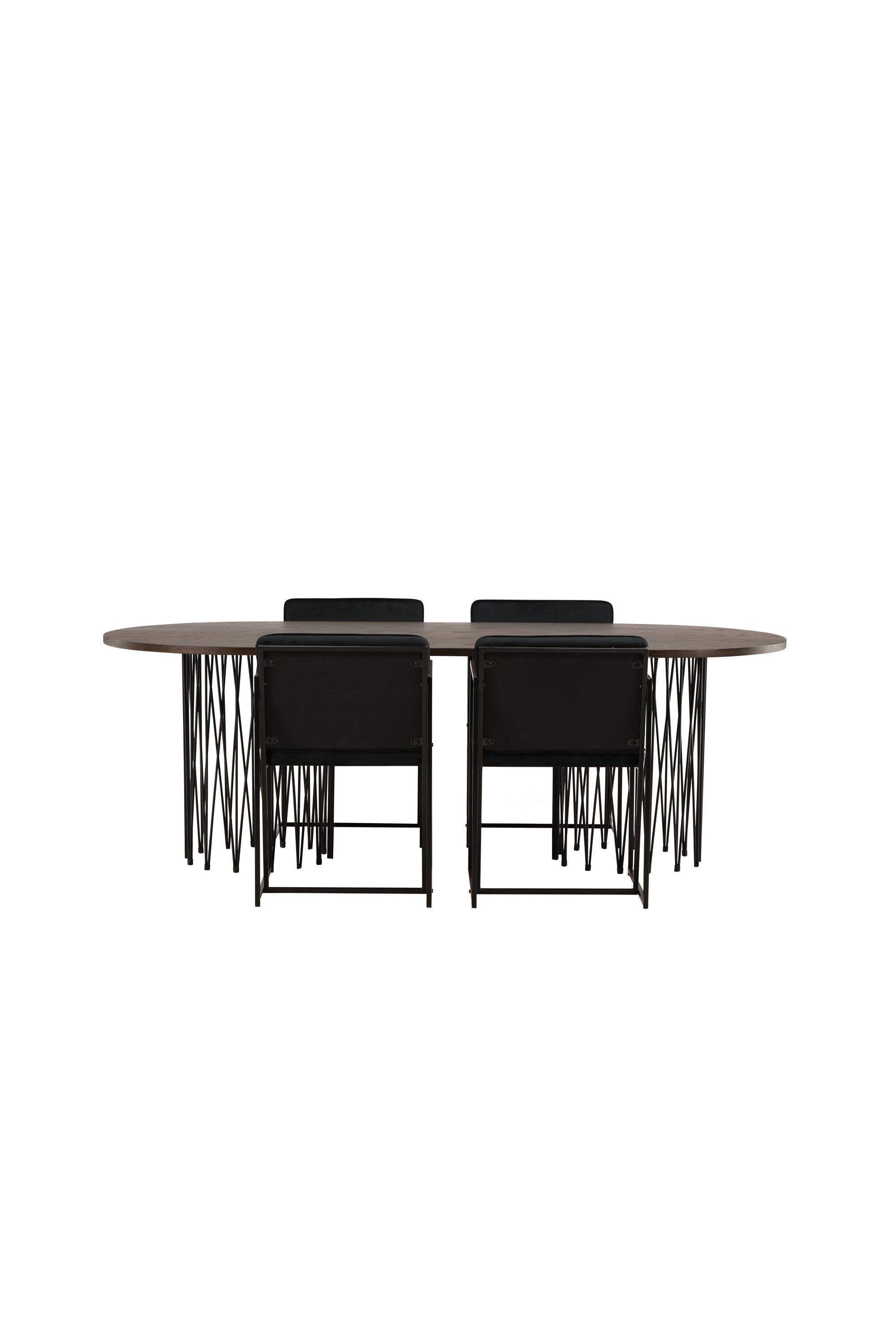 Stone Esszimmerset + Richmond 220cm/4St. in Schwarz präsentiert im Onlineshop von KAQTU Design AG. Esszimmerset ist von Venture Home