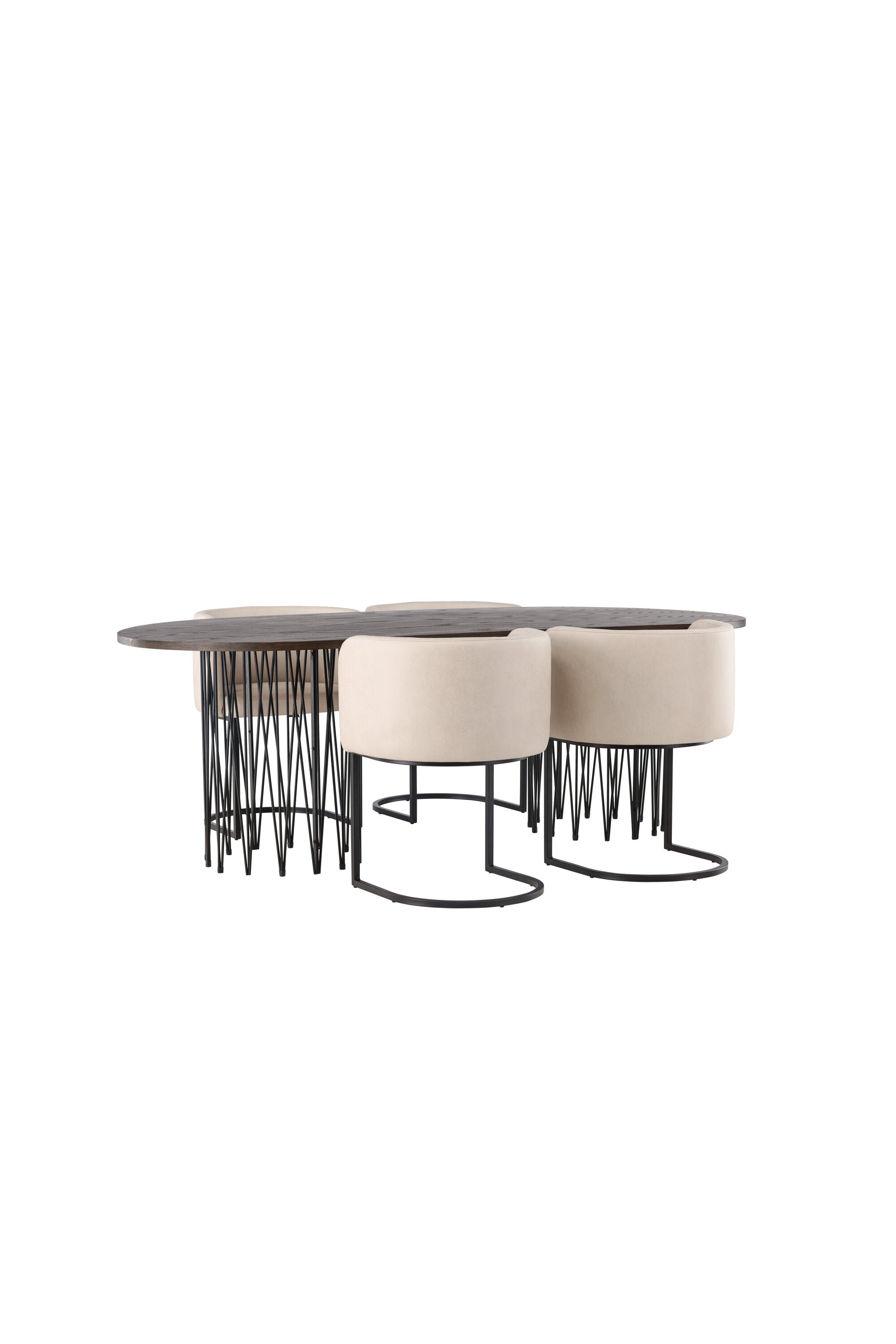 Stone Esszimmerset + Simrishamn 220cm/4St. in Beige, Schwarz präsentiert im Onlineshop von KAQTU Design AG. Esszimmerset ist von Venture Home