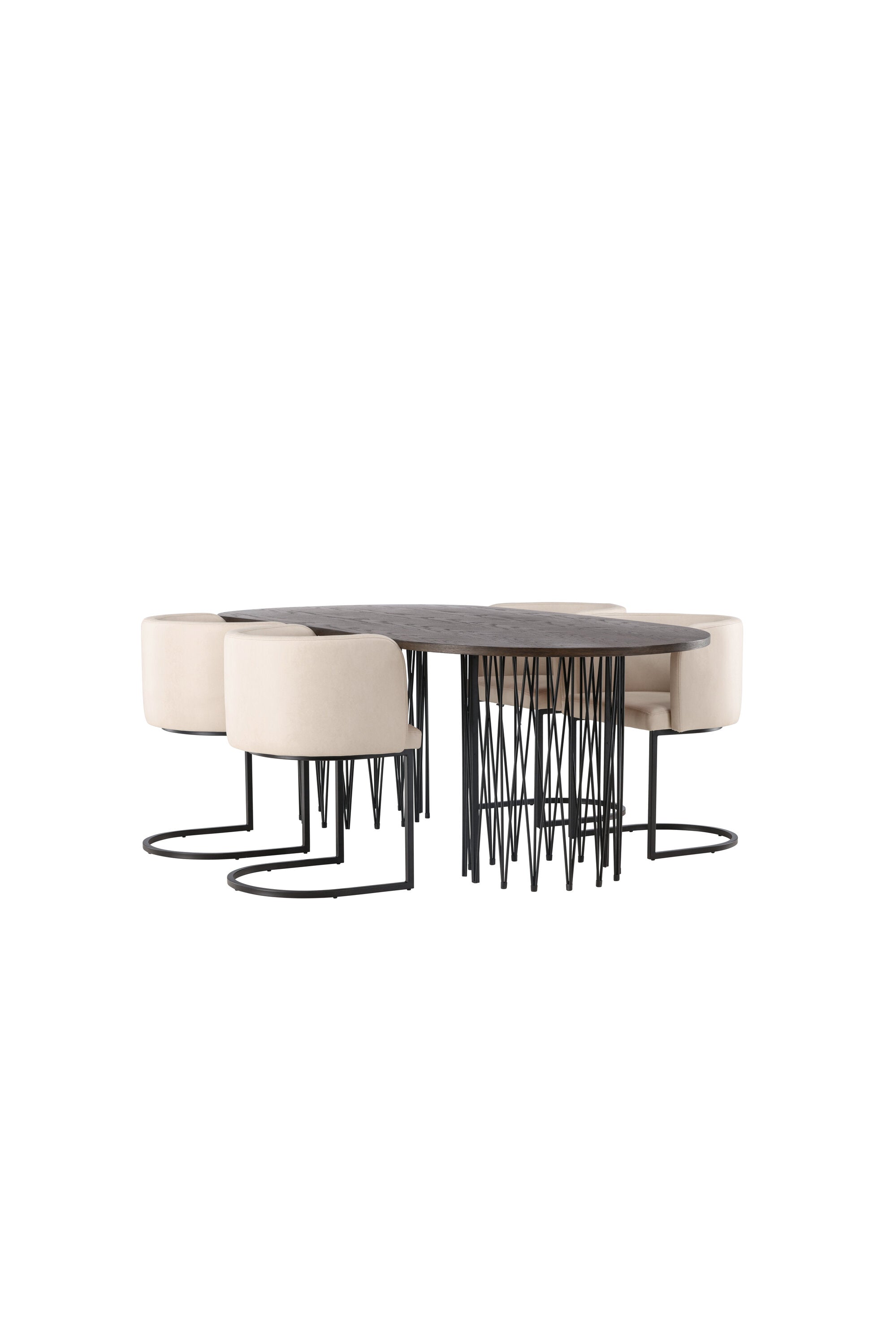 Stone Esszimmerset + Simrishamn 220cm/4St. in Beige, Schwarz präsentiert im Onlineshop von KAQTU Design AG. Esszimmerset ist von Venture Home