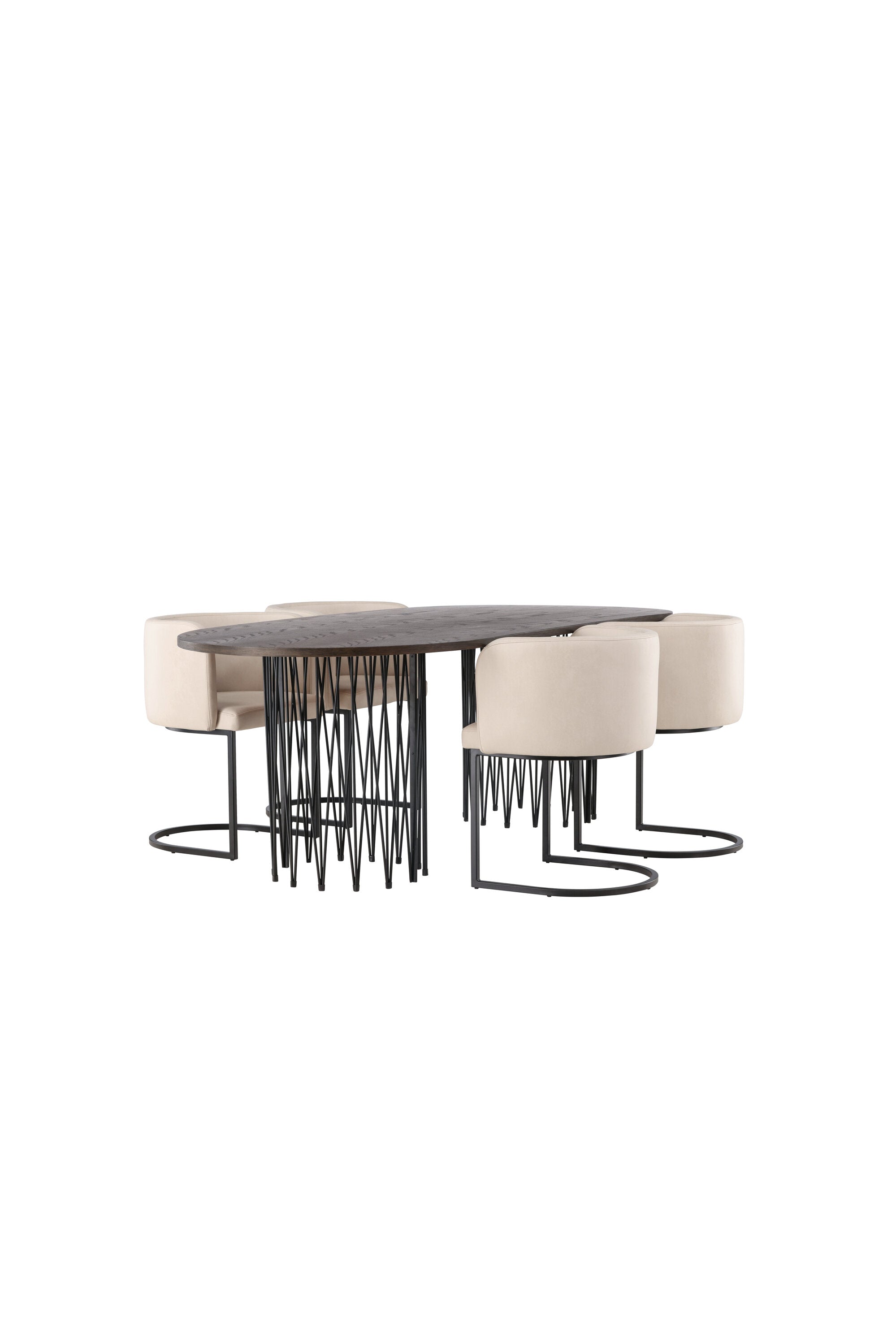 Stone Esszimmerset + Simrishamn 220cm/4St. in Beige, Schwarz präsentiert im Onlineshop von KAQTU Design AG. Esszimmerset ist von Venture Home
