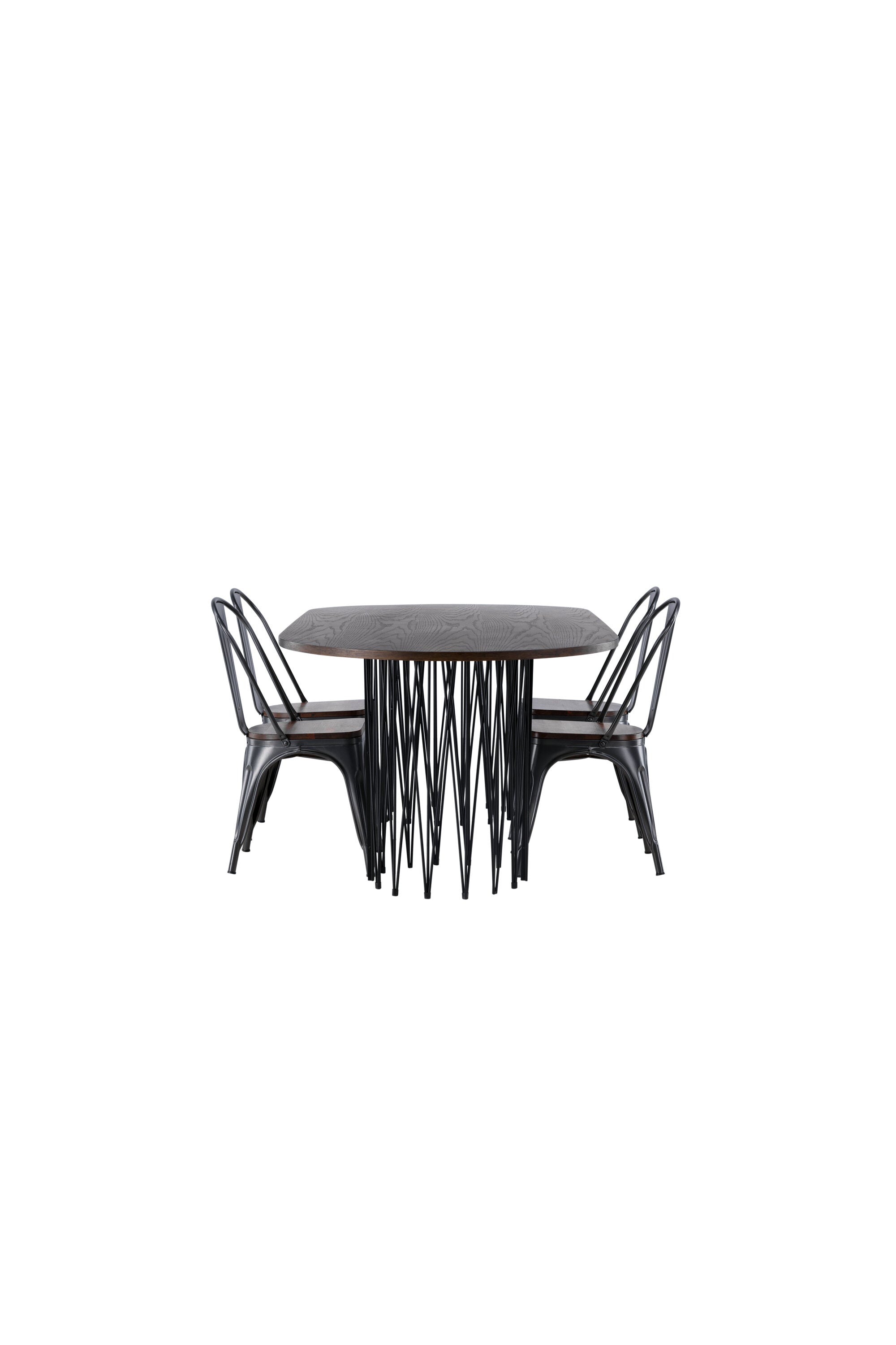 Stone Esszimmerset + Tempe 220cm/4St. in Dunkelgrau, Walnuss präsentiert im Onlineshop von KAQTU Design AG. Esszimmerset ist von Venture Home