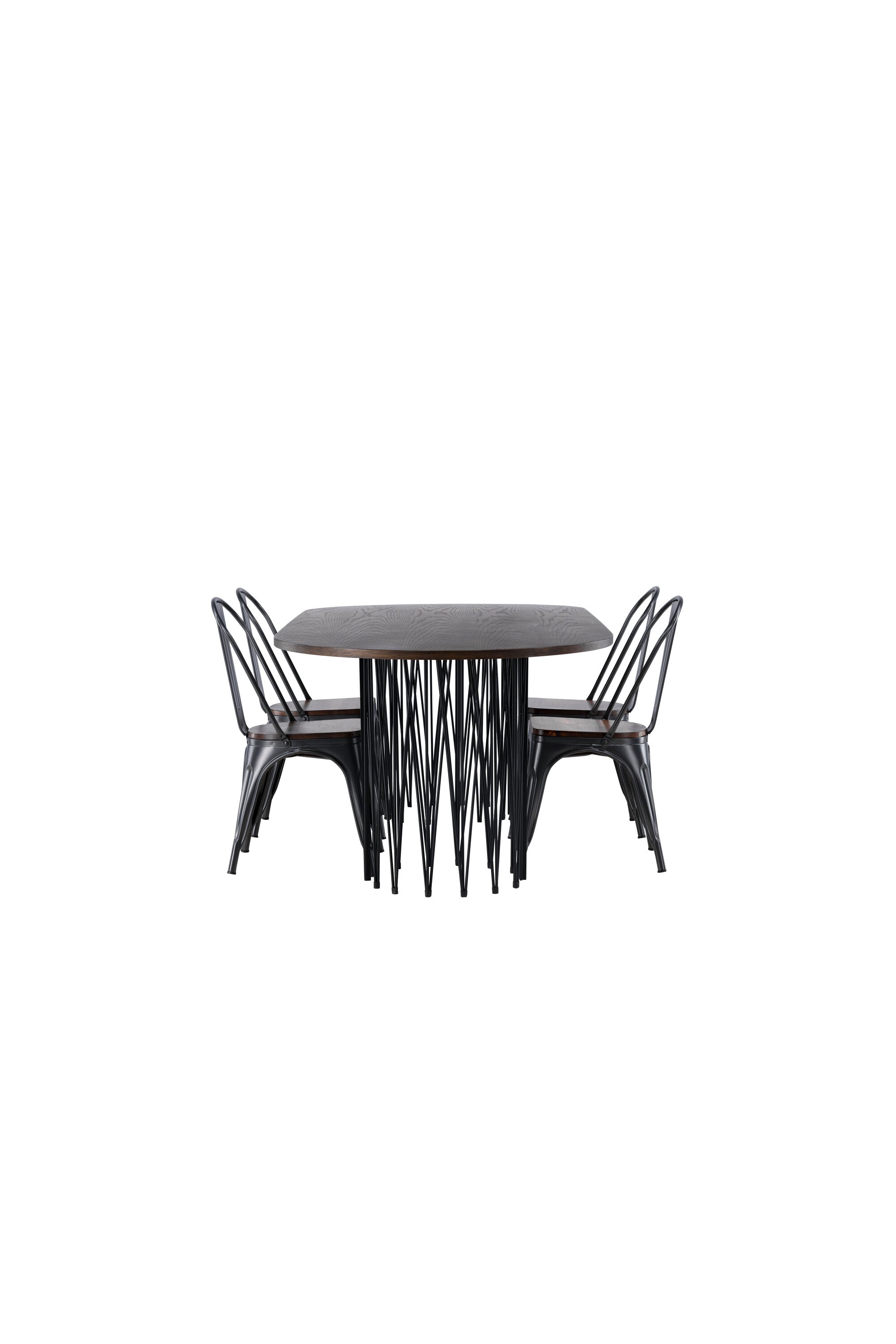 Stone Esszimmerset + Tempe 220cm/4St. in Dunkelgrau, Walnuss präsentiert im Onlineshop von KAQTU Design AG. Esszimmerset ist von Venture Home