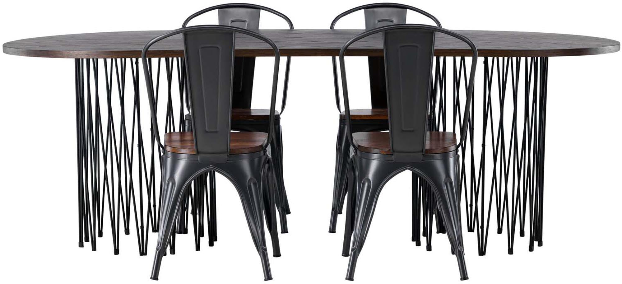 Elegantes Stone Esszimmerset 220cm mit 4 Stühlen von Venture Home.