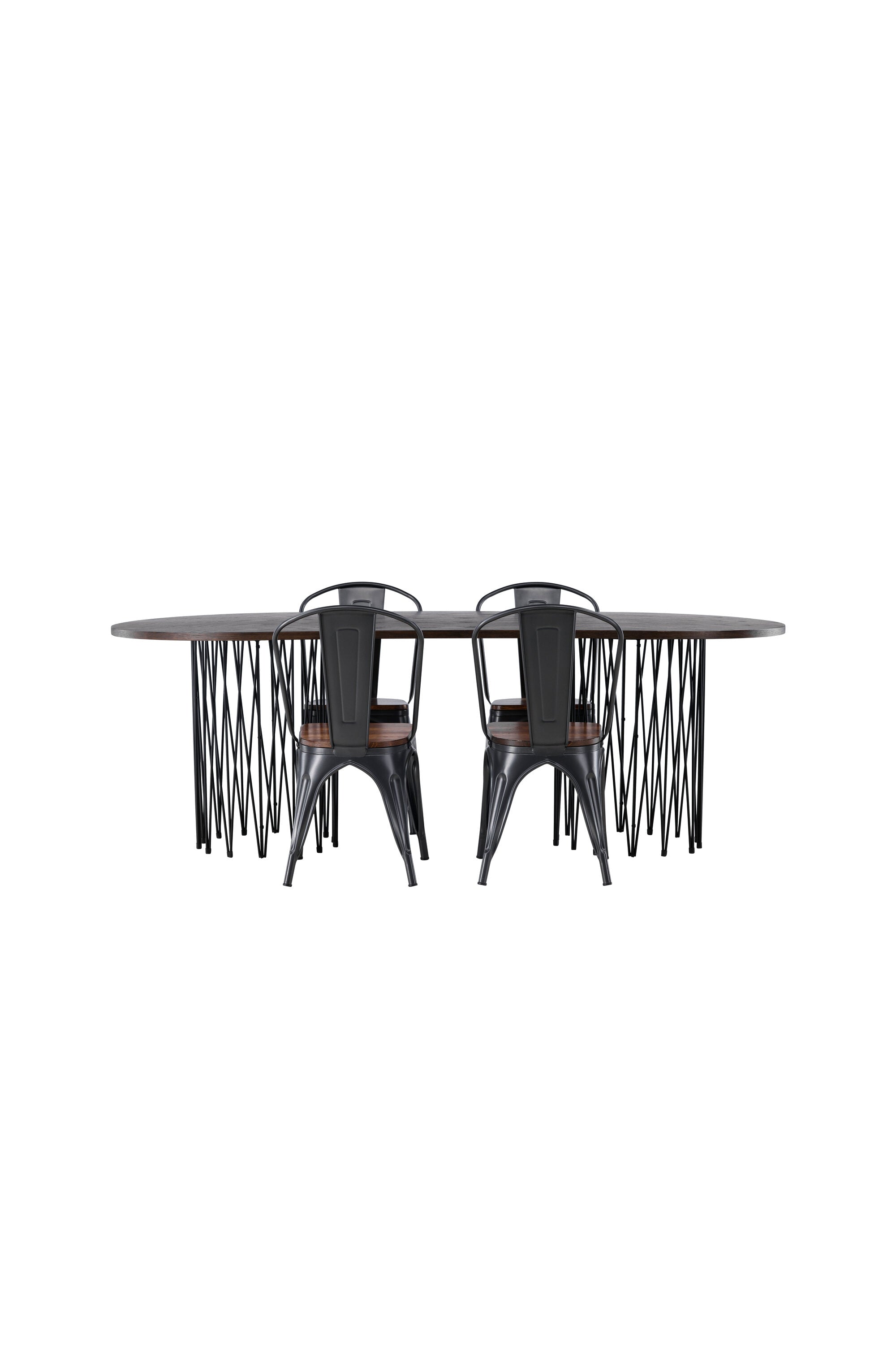 Stone Esszimmerset + Tempe 220cm/4St. in Dunkelgrau, Walnuss präsentiert im Onlineshop von KAQTU Design AG. Esszimmerset ist von Venture Home