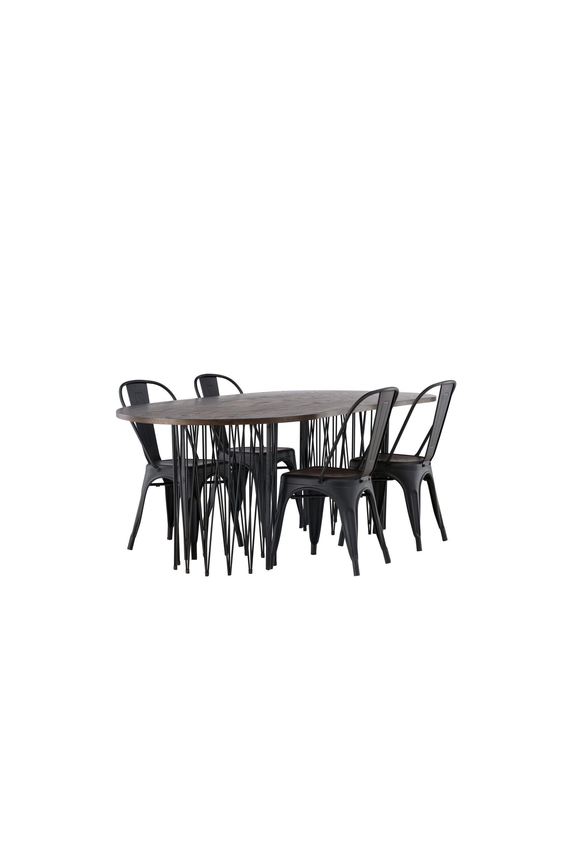 Stone Esszimmerset + Tempe 220cm/4St. in Schwarz präsentiert im Onlineshop von KAQTU Design AG. Esszimmerset ist von Venture Home
