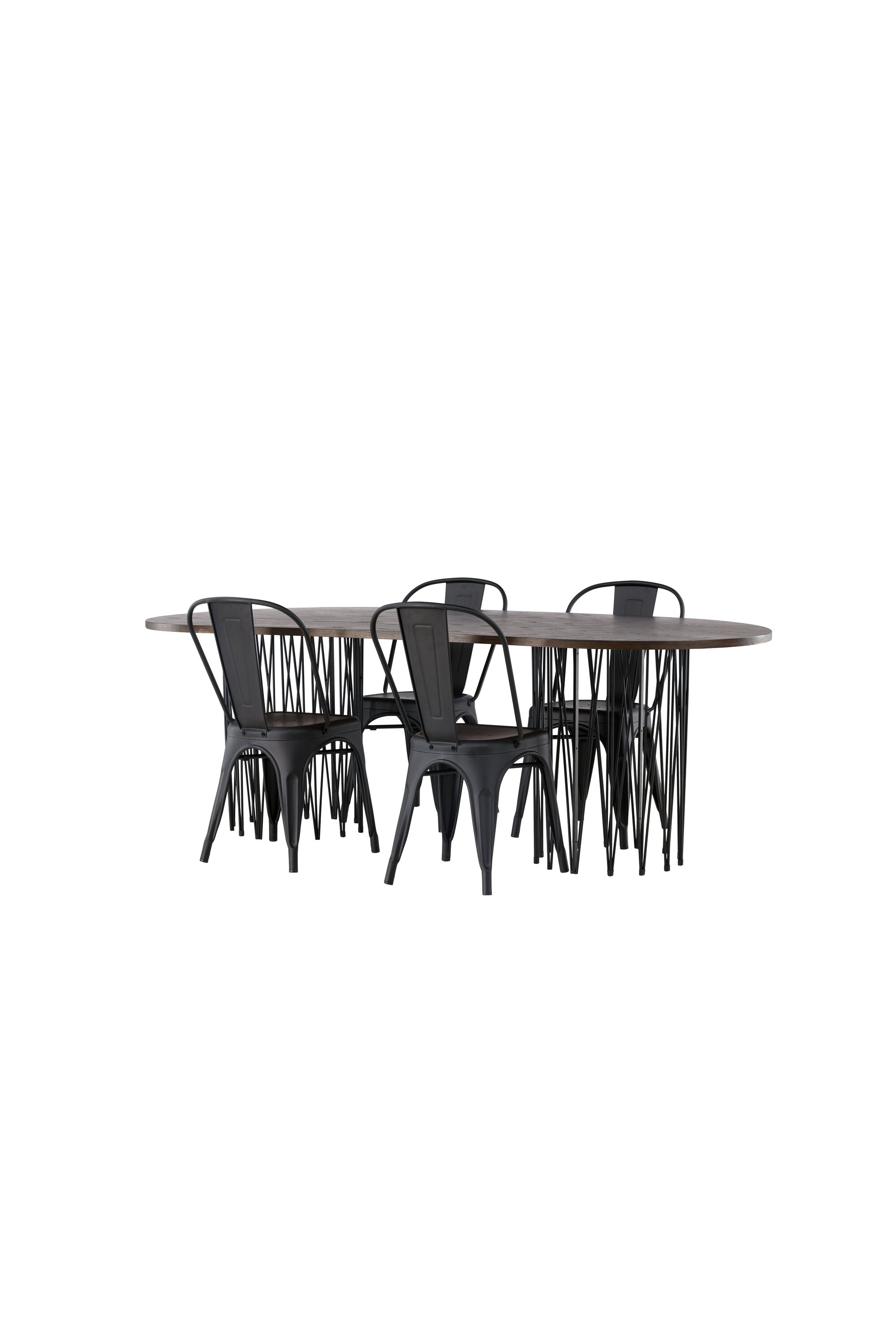 Stone Esszimmerset + Tempe 220cm/4St. in Schwarz präsentiert im Onlineshop von KAQTU Design AG. Esszimmerset ist von Venture Home