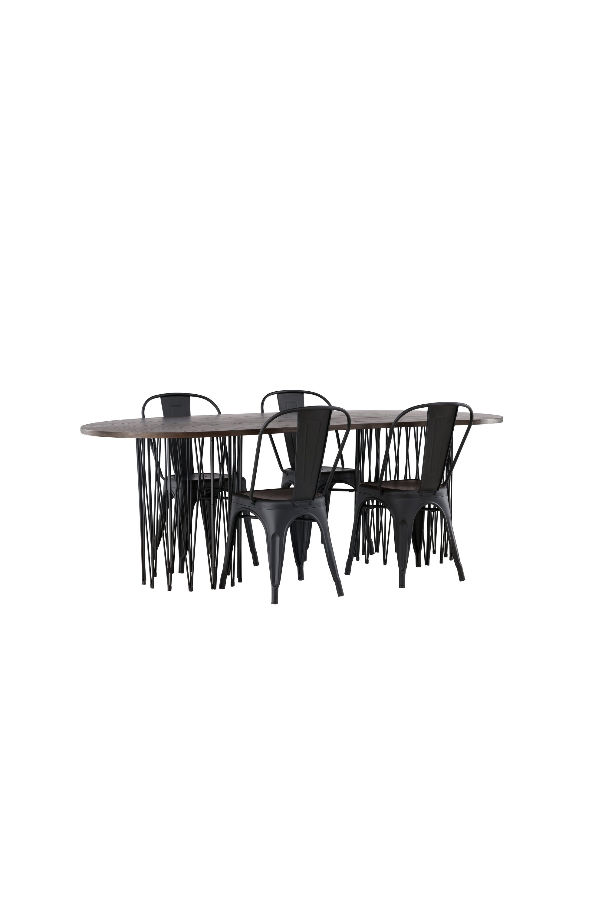 Stone Esszimmerset + Tempe 220cm/4St. in Schwarz präsentiert im Onlineshop von KAQTU Design AG. Esszimmerset ist von Venture Home