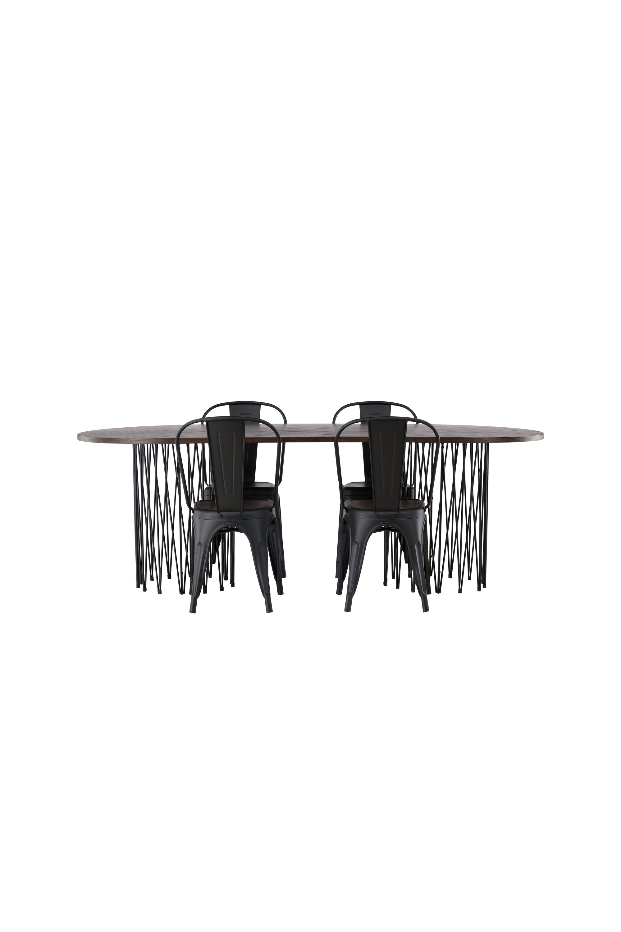 Stone Esszimmerset + Tempe 220cm/4St. in Schwarz präsentiert im Onlineshop von KAQTU Design AG. Esszimmerset ist von Venture Home
