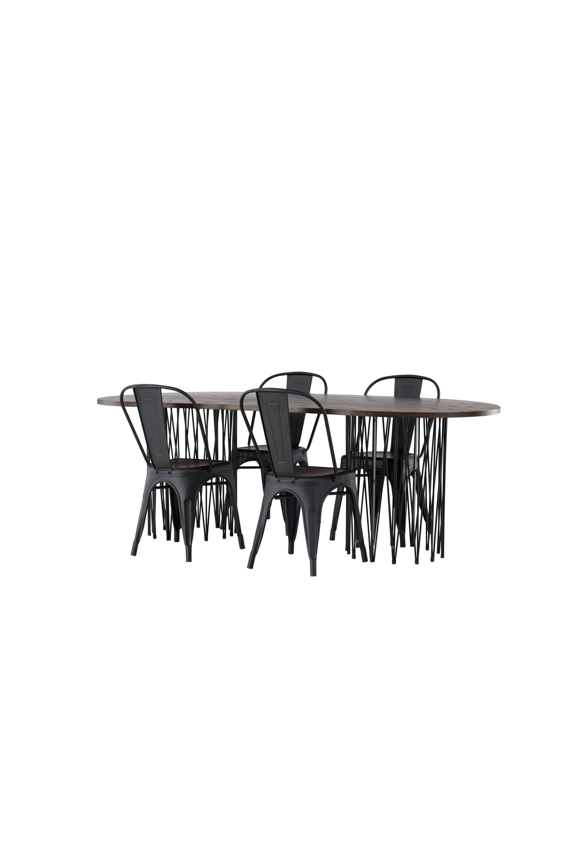 Stone Esszimmerset + Tempe 220cm/4St. in Schwarz präsentiert im Onlineshop von KAQTU Design AG. Esszimmerset ist von Venture Home
