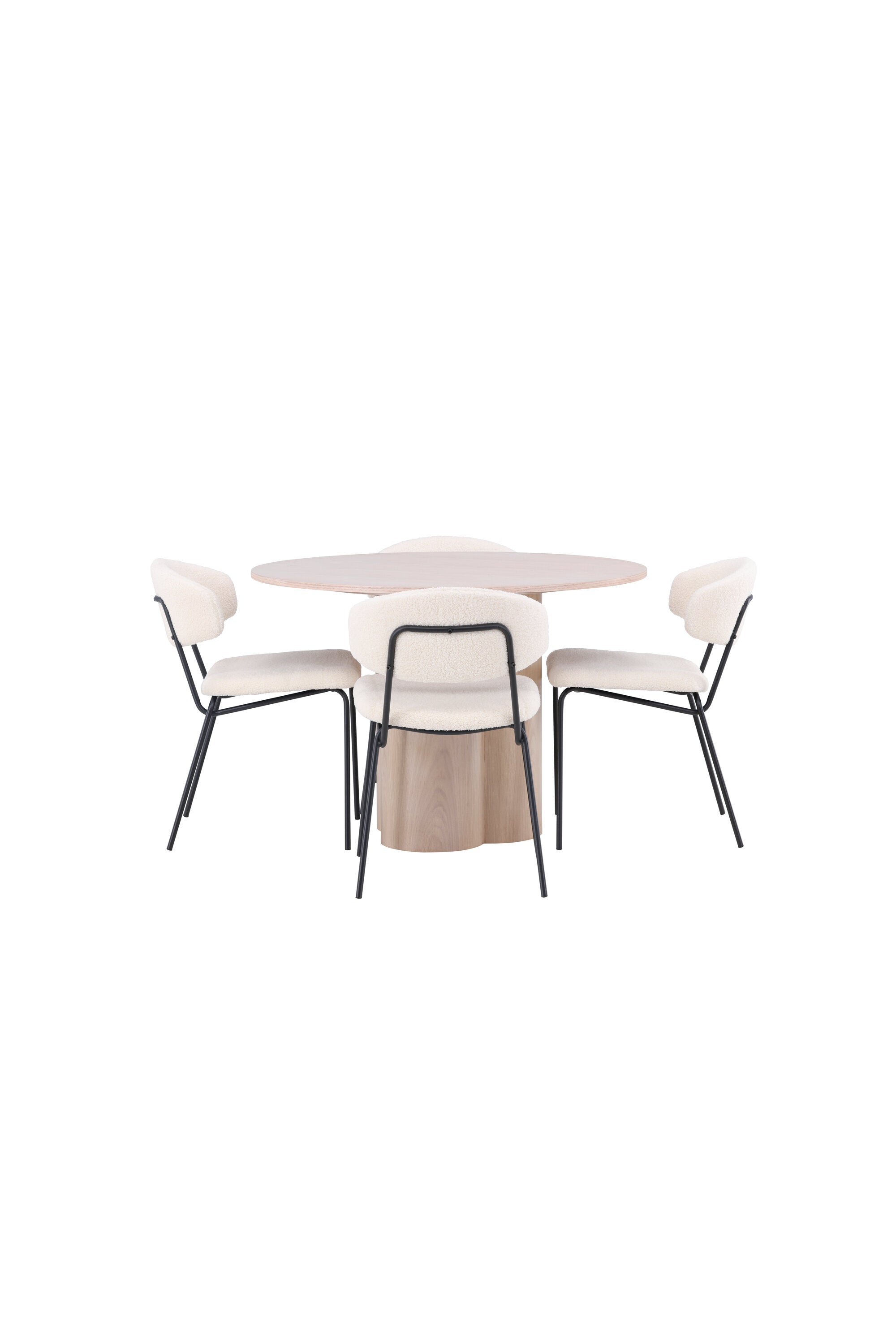 Olivia Esszimmer Set + Chico ⌀110cm/4St. in Natur / Weiss präsentiert im Onlineshop von KAQTU Design AG. Esszimmerset ist von Venture Home