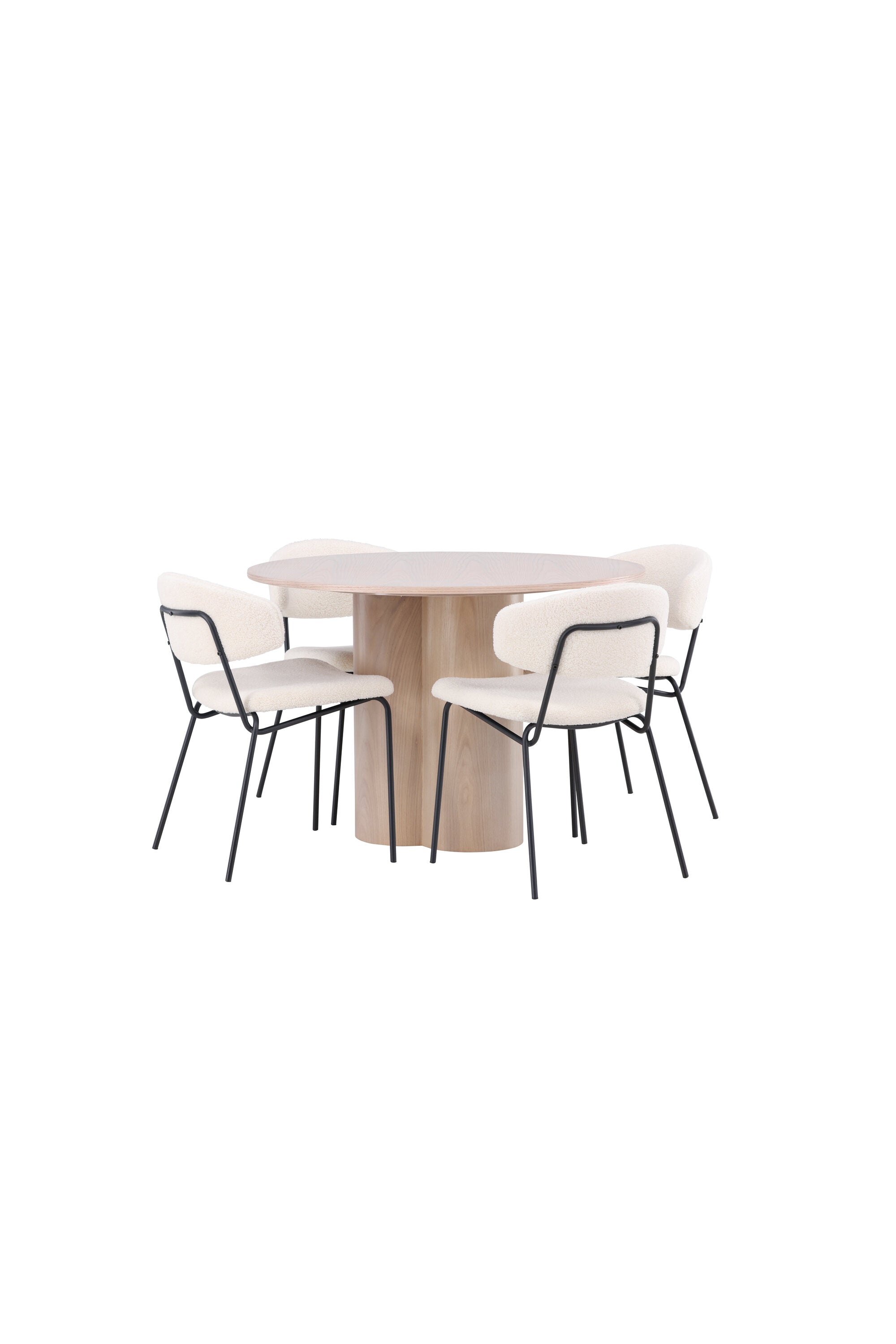 Olivia Esszimmer Set + Chico ⌀110cm/4St. in Natur / Weiss präsentiert im Onlineshop von KAQTU Design AG. Esszimmerset ist von Venture Home