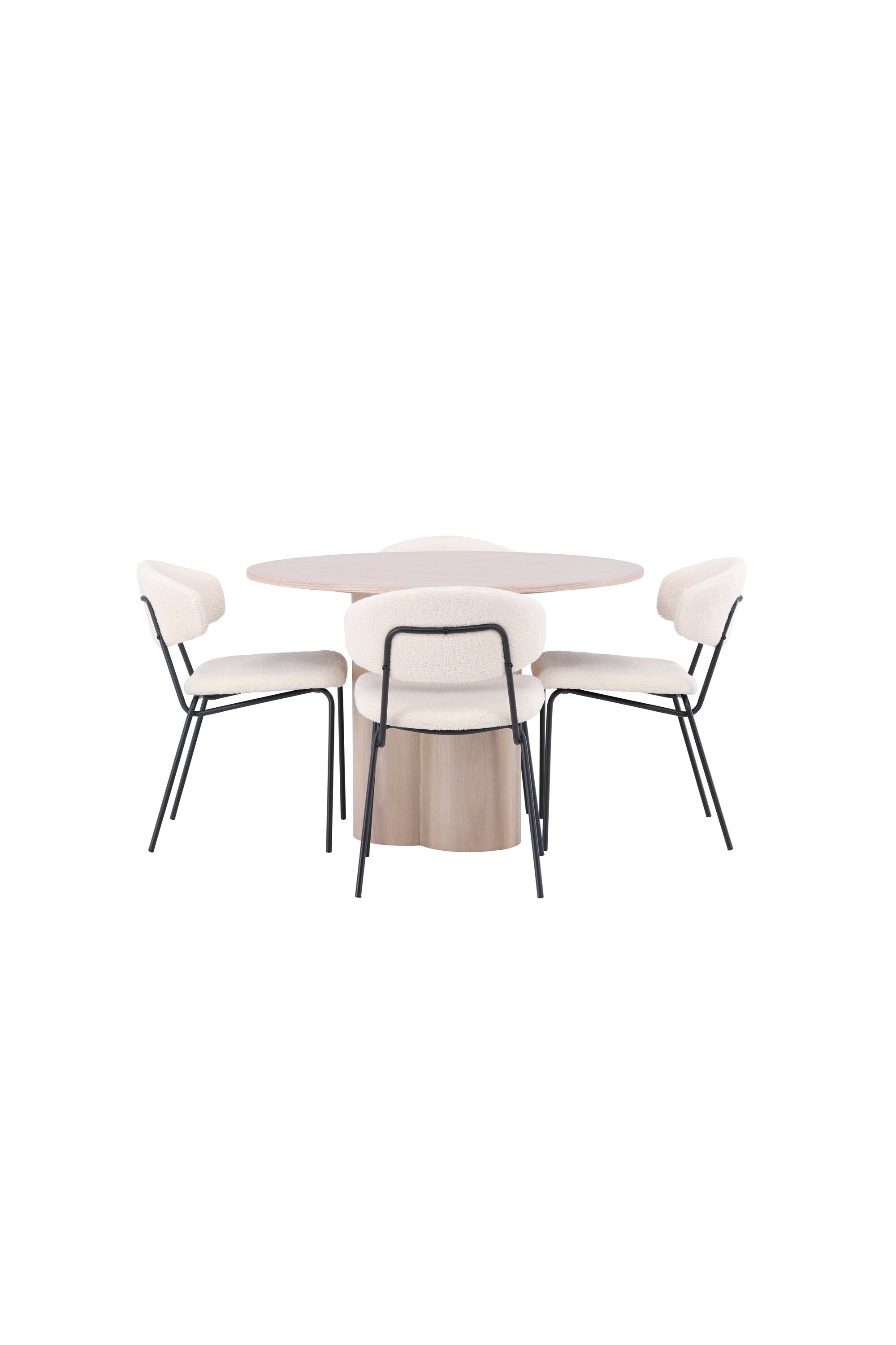 Olivia Esszimmer Set + Chico ⌀110cm/4St. in Natur / Weiss präsentiert im Onlineshop von KAQTU Design AG. Esszimmerset ist von Venture Home