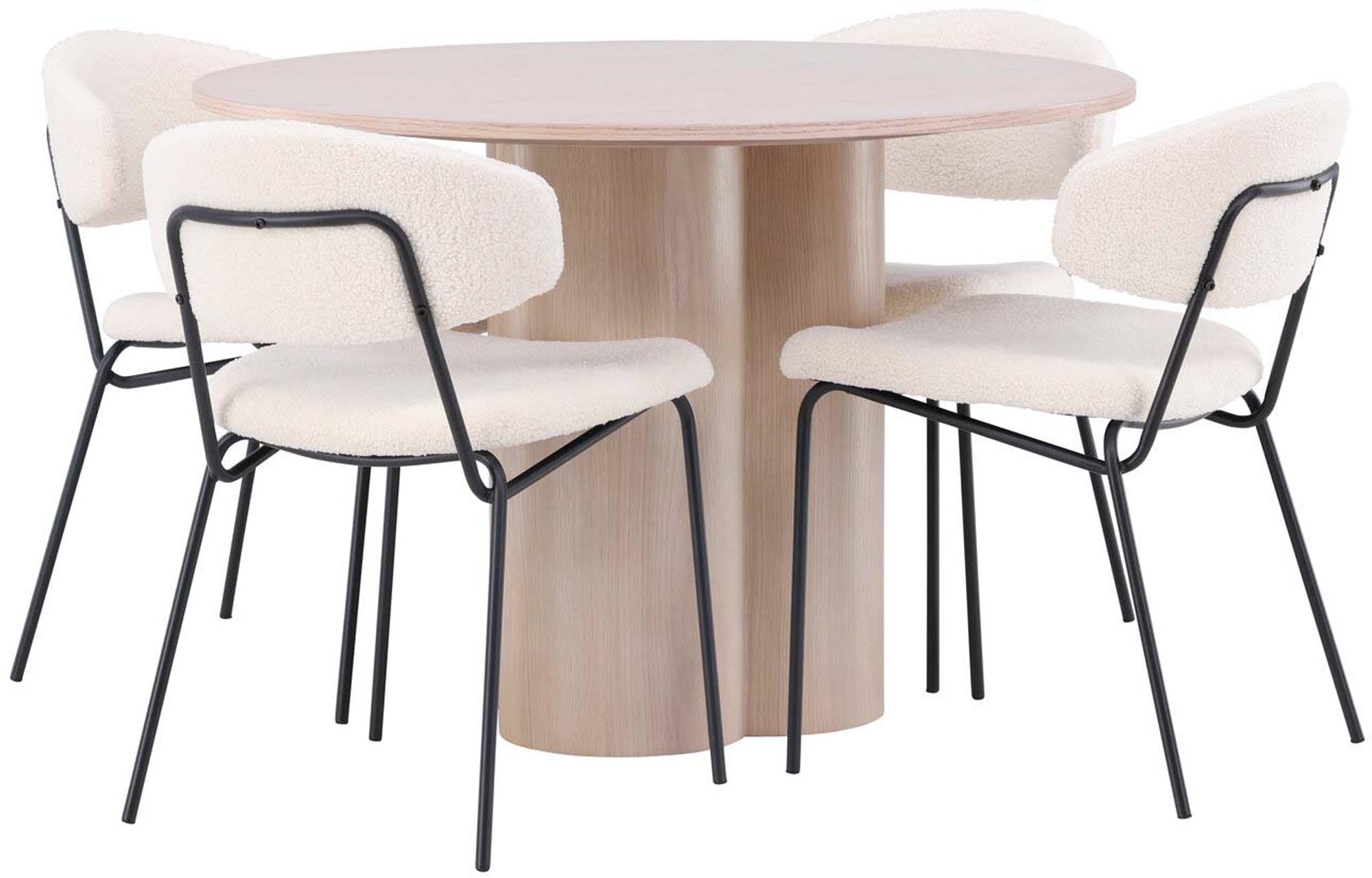 Skandinavisches Esszimmer Set: Olivia + Chico vereint Stil und Komfort. Ideal für gesellige Abende und festliche Anlässe.