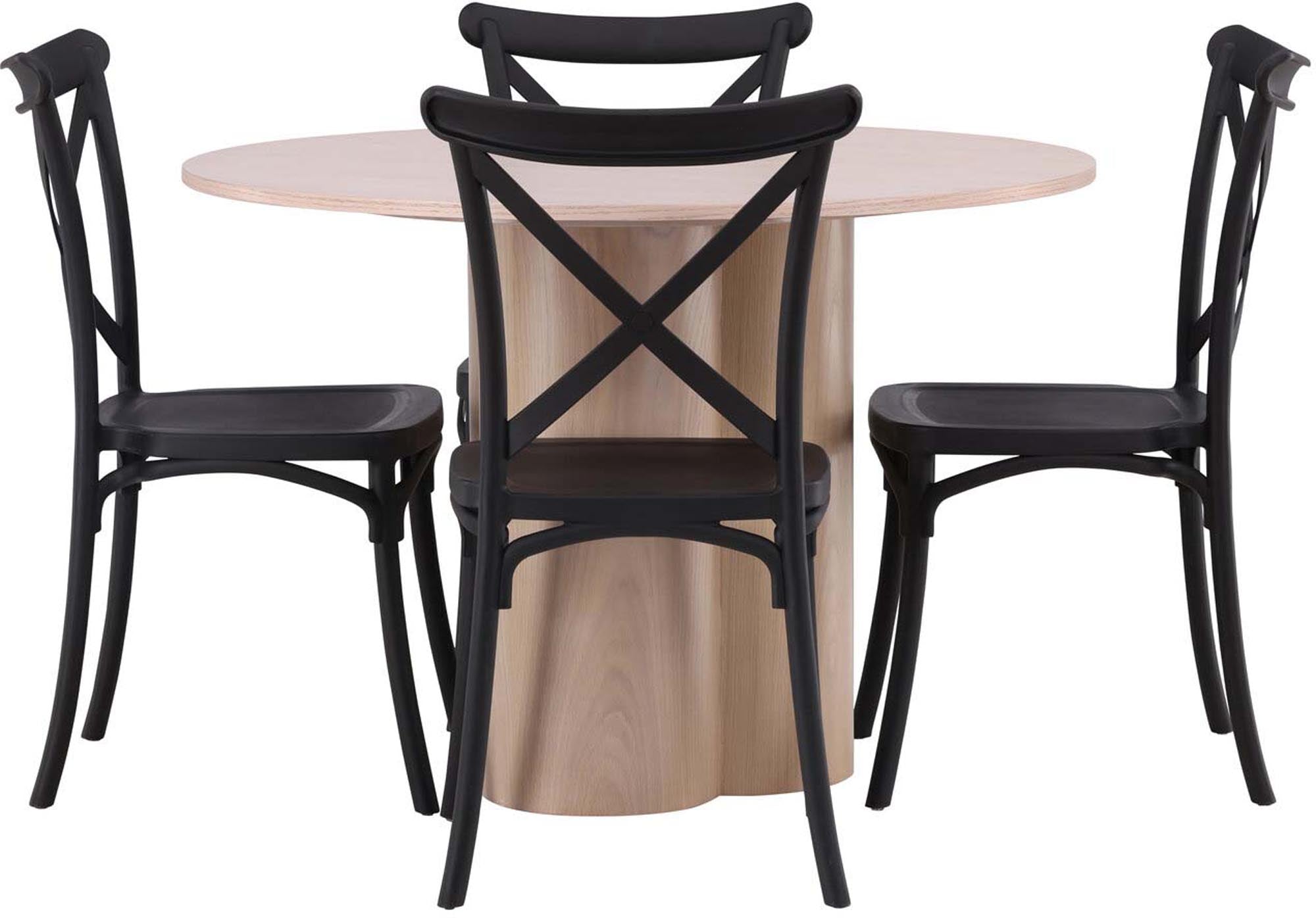 Stilvolles Olivia Esszimmer Set mit Crosett Tisch und 4 Stühlen.