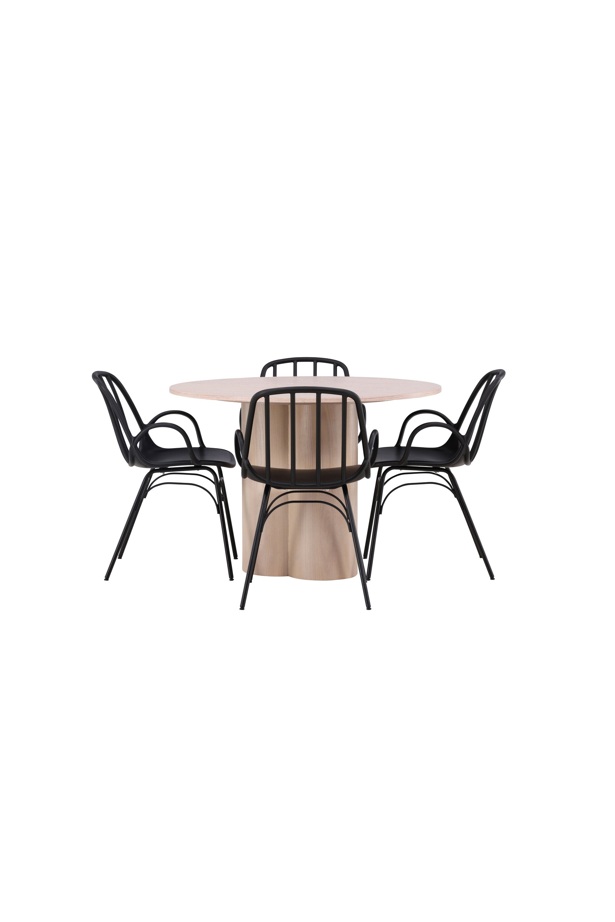 Olivia Esszimmerset + Dyrön ⌀110cm/4St. in Schwarz präsentiert im Onlineshop von KAQTU Design AG. Esszimmerset ist von Venture Home
