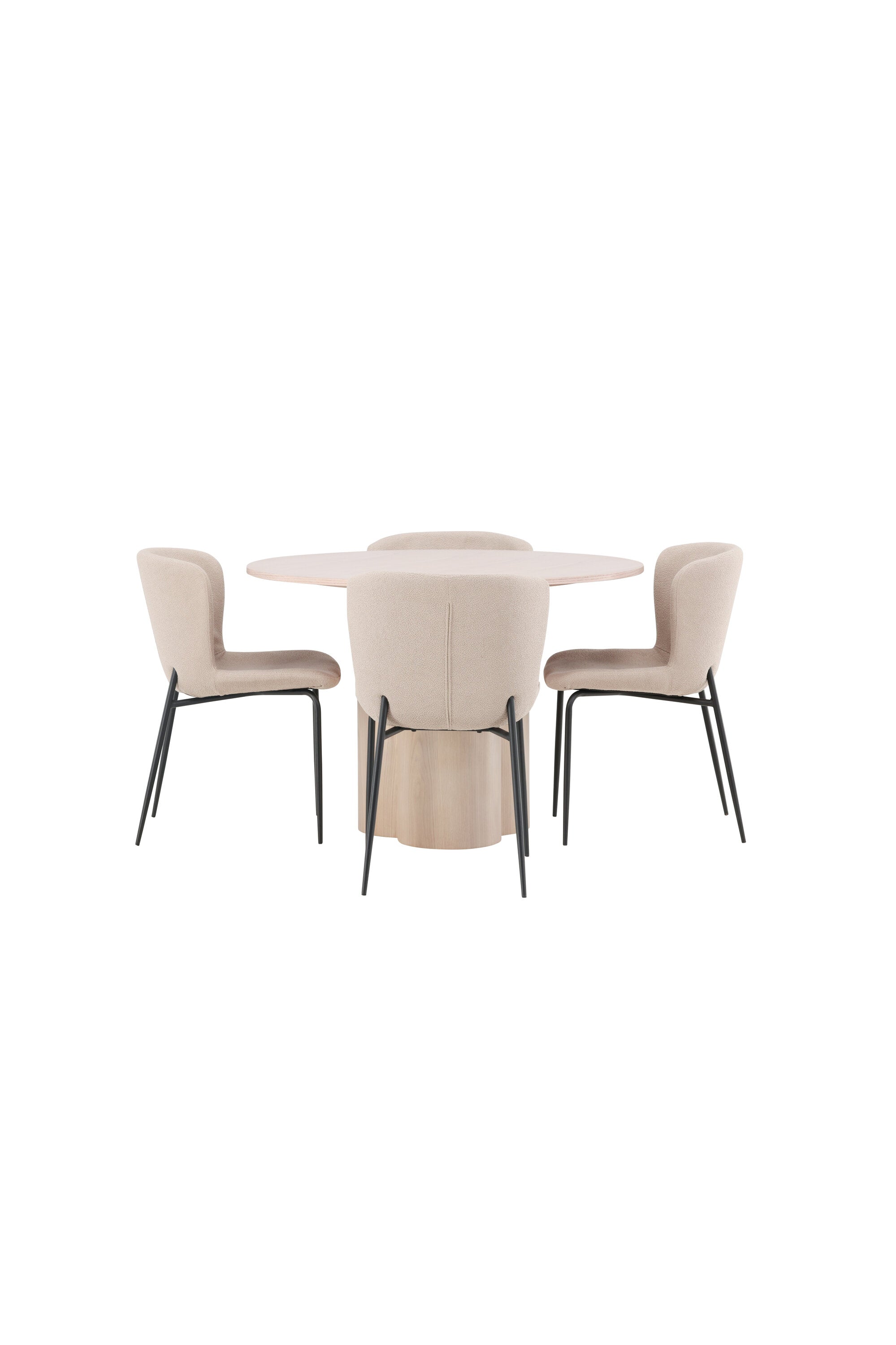 Olivia Esszimmer Set + Modesto ⌀110cm/4St. in Natur / Beige / Schwarz präsentiert im Onlineshop von KAQTU Design AG. Esszimmerset ist von Venture Home